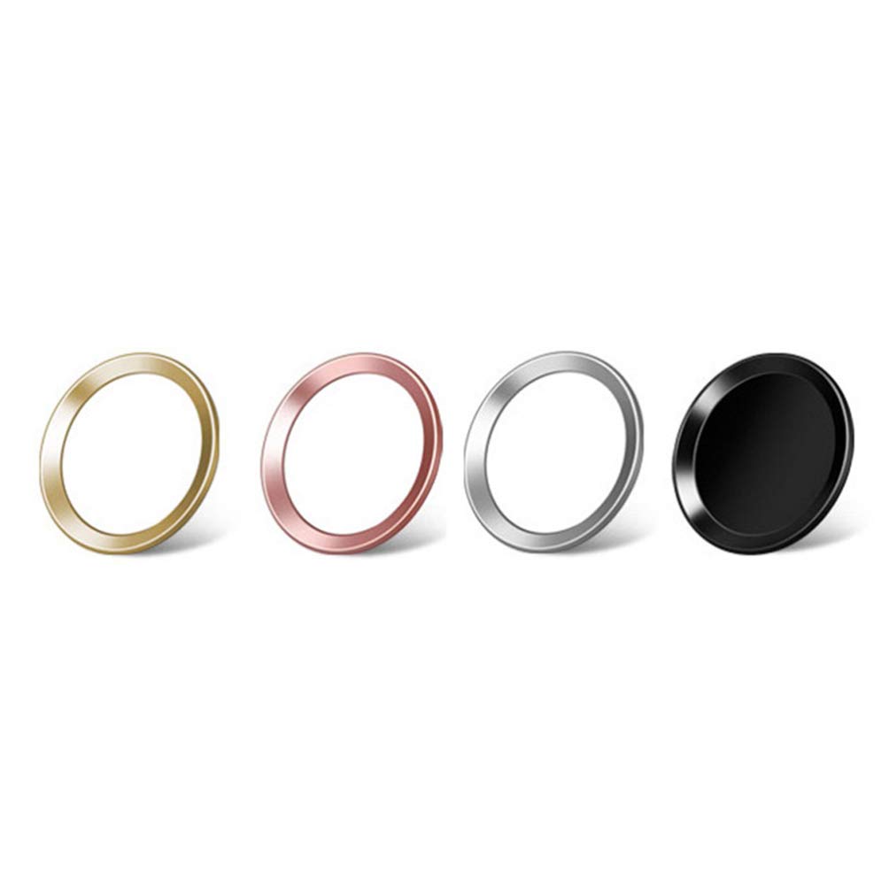 Mikikit Universal Phone Home Button Stickers - White with Rose Metal Finish | Compatible with Most Smartphones for Fingerprint Recognition | Perfect for Screen Protection & Stylish Phone Customization
