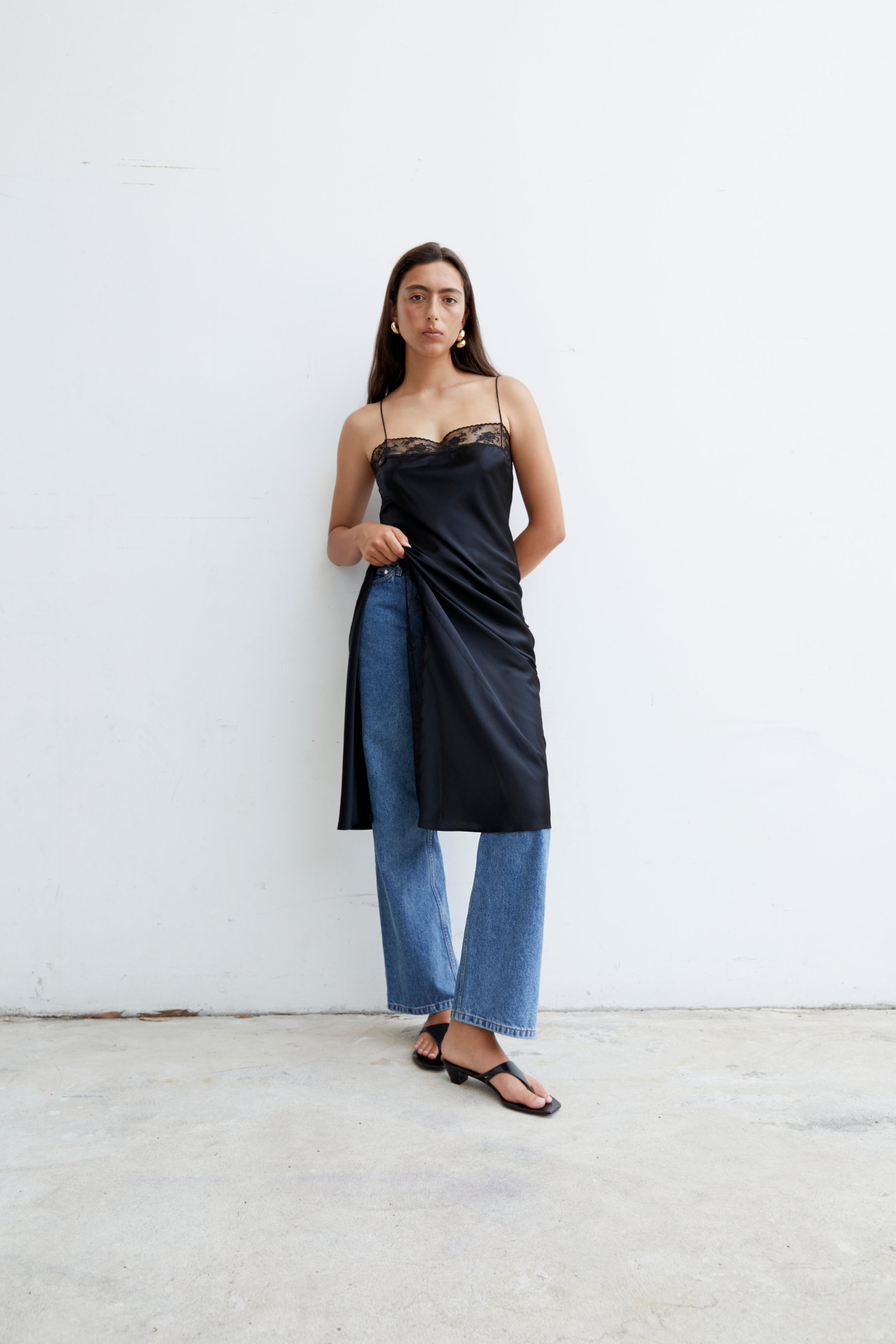 Aries Lace Slip Dress Black - Elegant Lingerie for Women, Perfect for Sleepwear, Boudoir, and Special Occasions