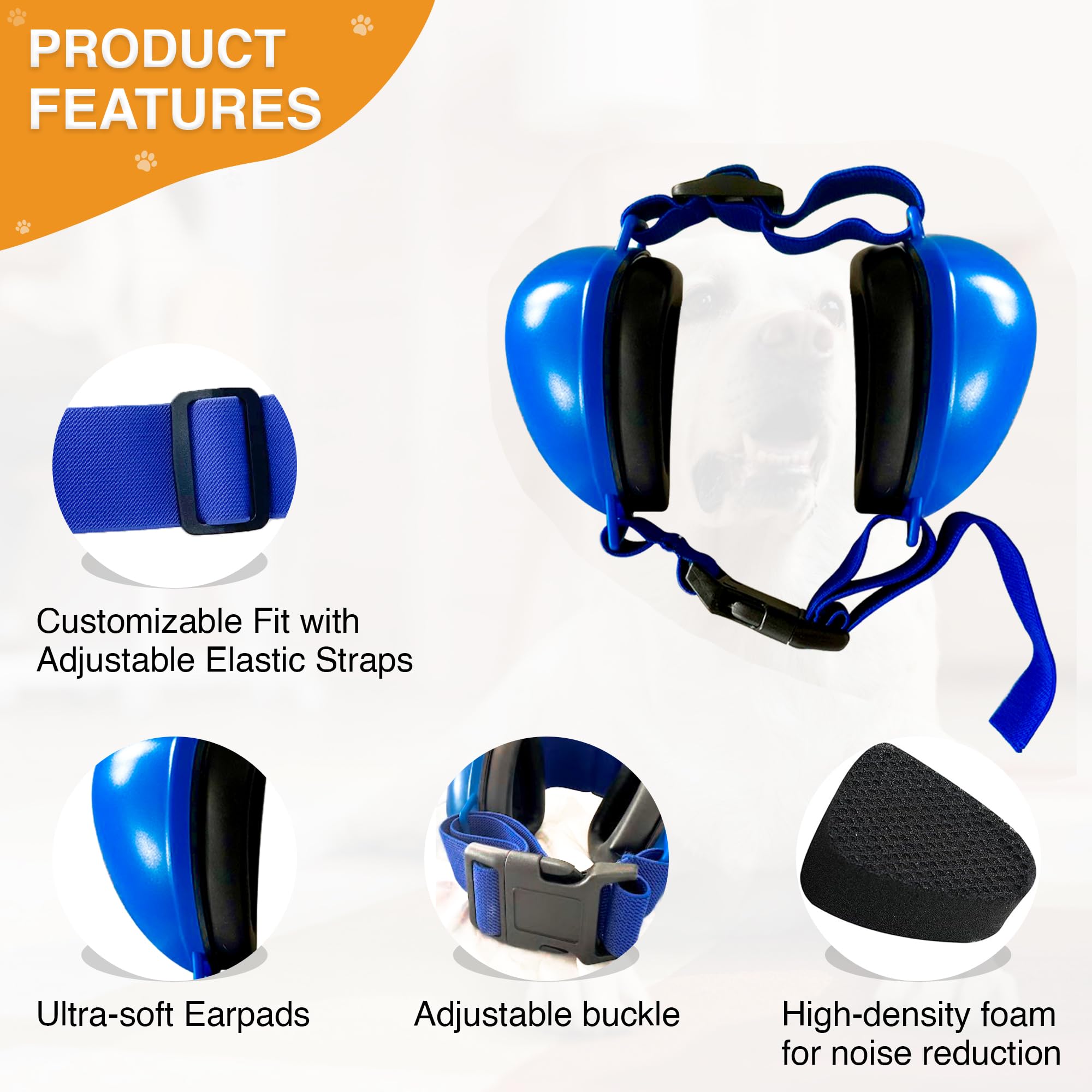 Noise Cancelling Headphones for Dogs - Ear Muffs for Noise Protection, Anxiety Relief During Fireworks & Thunderstorms (Perfect for Travel, Grooming & Vet Visits)