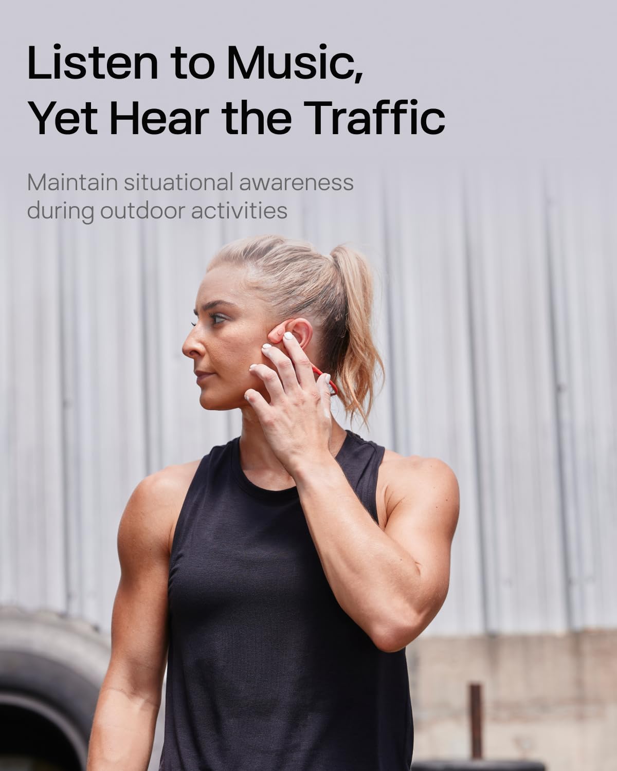 SHOKZ OpenRun Pro Open-Ear Bluetooth Bone Conduction Headphones - Wireless Sport Earphones with Premium Deep Bass, Sweat Resistant & Built-in Mic - Ideal for Running, Workouts, Cycling & Outdoor Activities (Includes Hair Band)