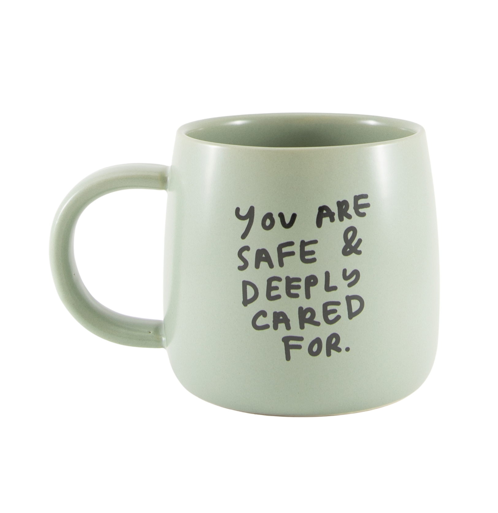 Safe and Cared For Mug - Premium Ceramic Coffee Cup with Handle, Dishwasher Safe - Perfect for Home, Office, or Gift Giving