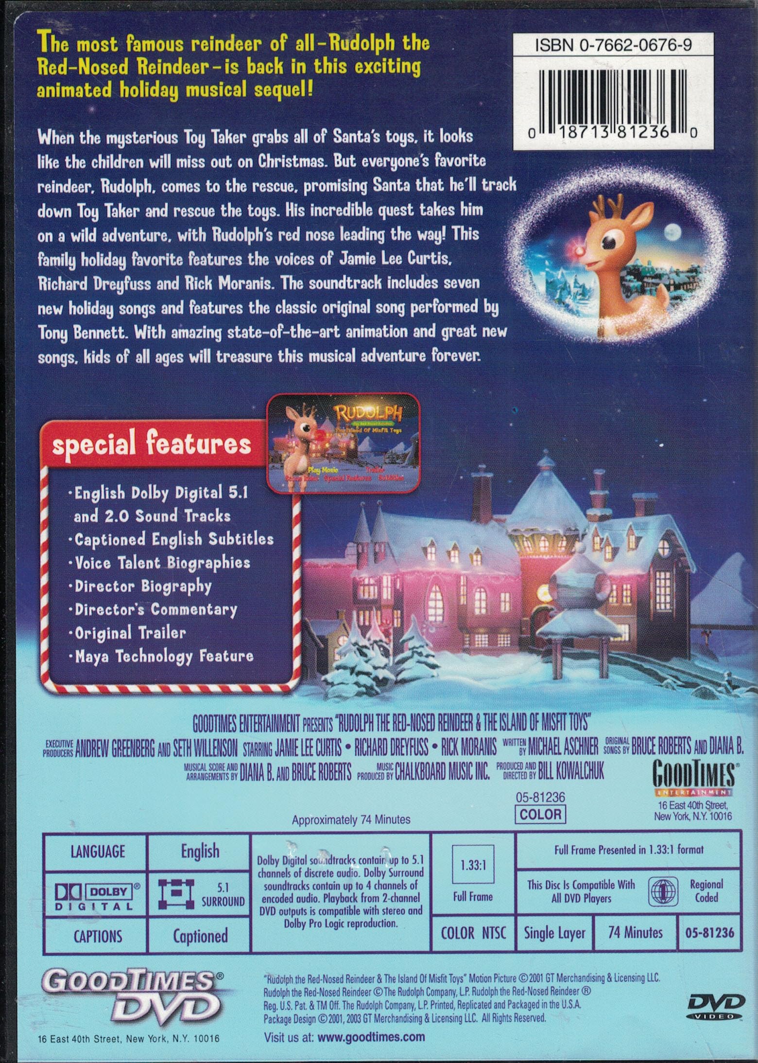 Rudolph the Red-Nosed Reindeer & the Island of Misfit Toys DVD - Classic Christmas Movie for Kids, Family Holiday Entertainment, Perfect for Festive Movie Nights