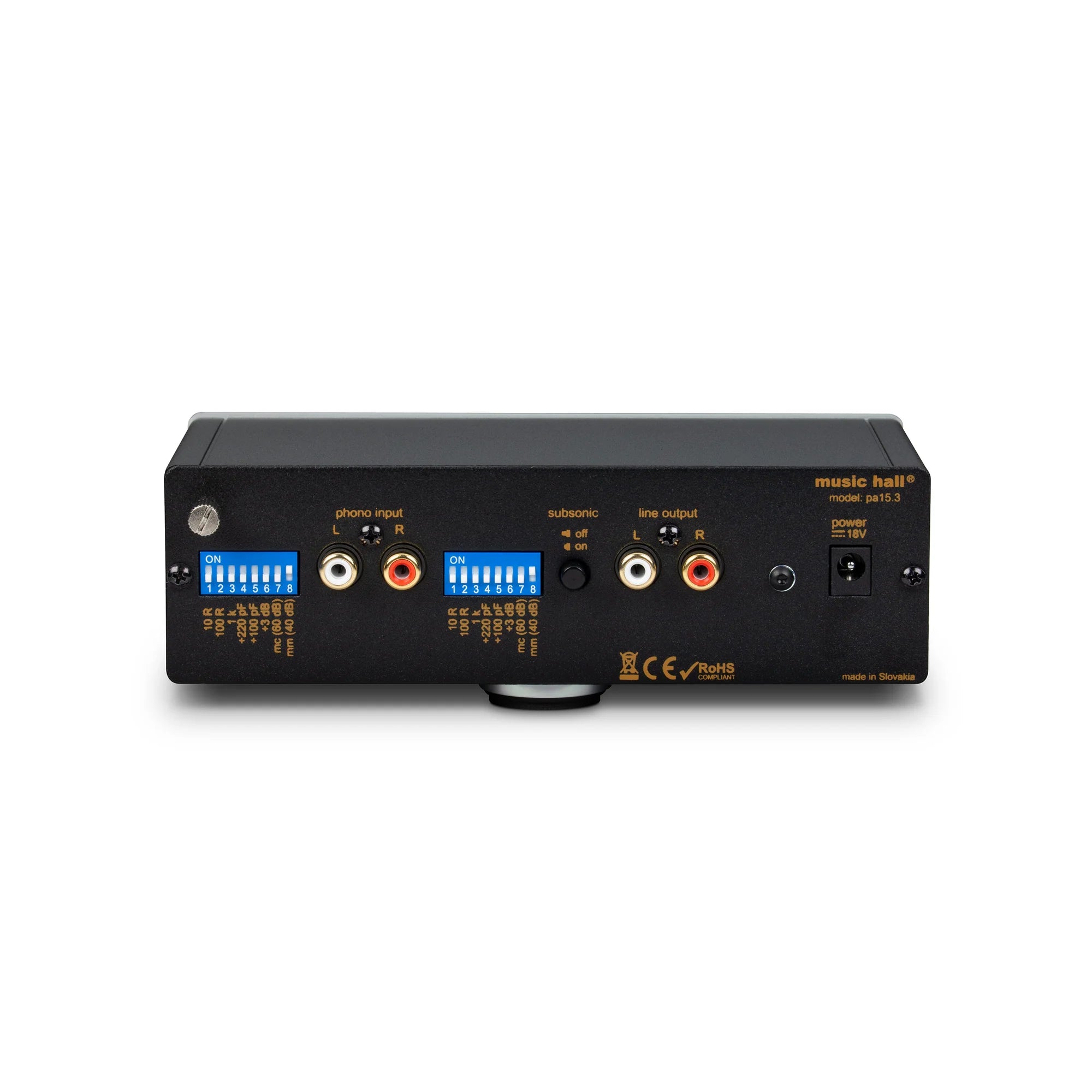 Music Hall pa15.3 Phono Preamplifier - High Fidelity MM/MC Turntable Preamp with Low Noise & Precision EQ - Perfect for Vinyl Record Players & Home Audio Systems