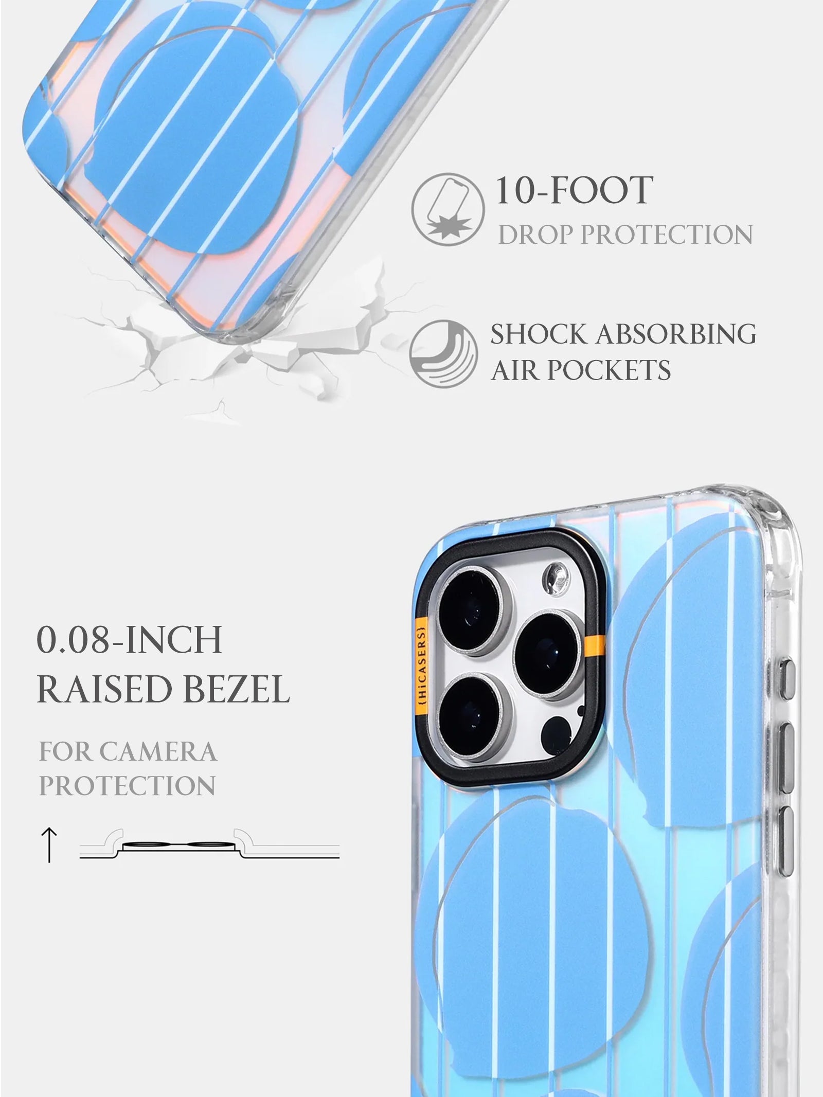 Blue Peach Stripe Pattern Phone Case - Trendy Protective Cover for iPhone & Samsung - Perfect for Everyday Use, Travel & Gifting