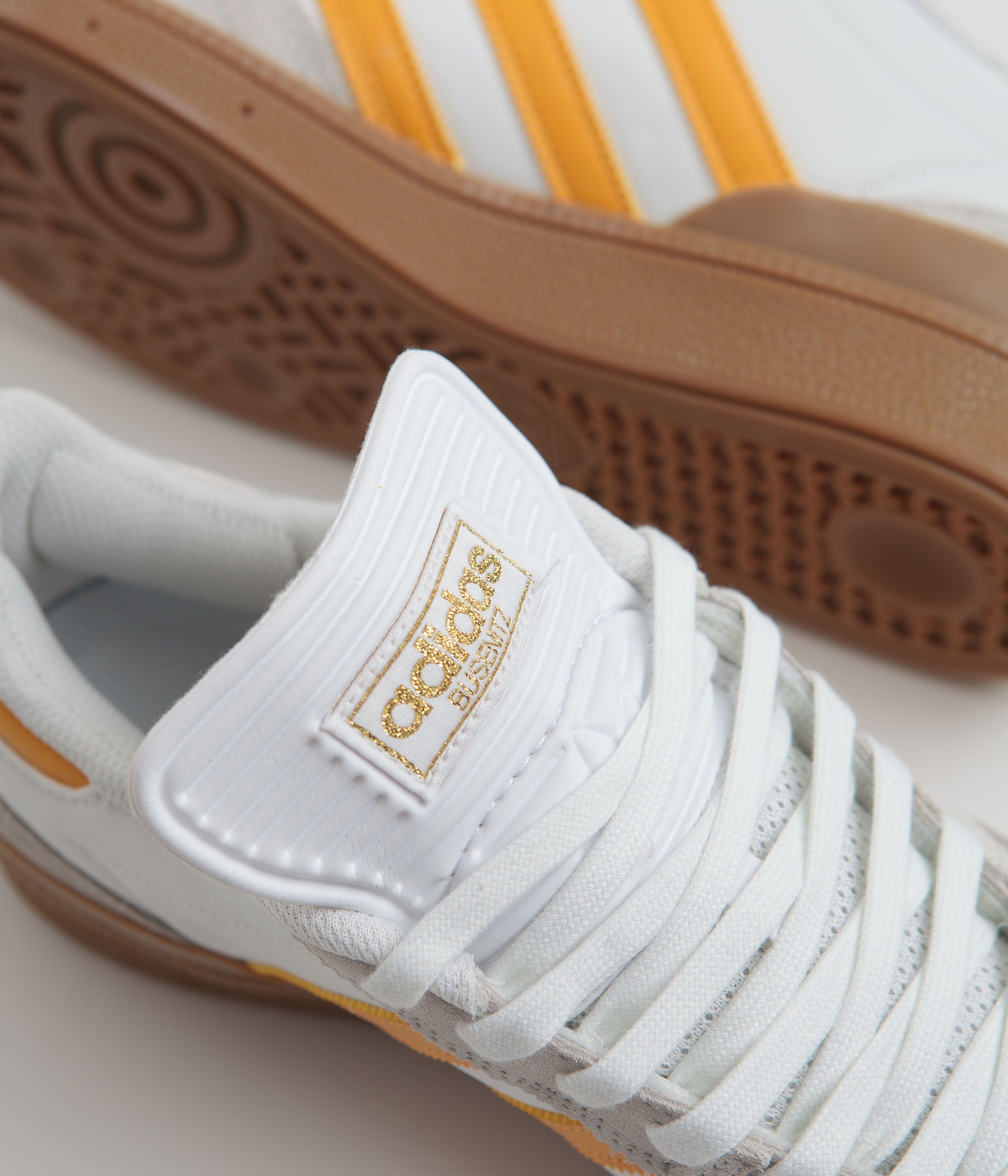 Adidas Busenitz Pro Skateboarding Shoes - Crystal White, Yellow & Gum Sole | High-Performance Grip & Durability for Skaters | Perfect for Street Skating & Casual Wear