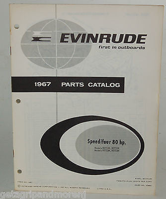 1967 Evinrude Parts Catalog for Speedifour 80 HP Outboard Motor - Models 80752R, 80753R, 80752M, 80753M | Genuine OEM Replacement Parts for Vintage Boat Restoration & Maintenance