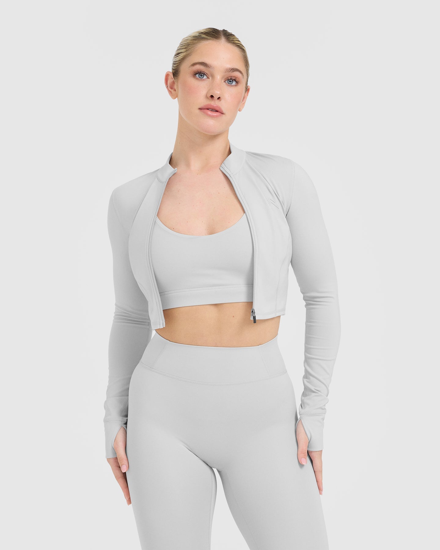 Timeless Light Grey Crop Jacket for Women - Stylish Outerwear for Spring & Fall Fashion | Perfect for Casual Outings, Date Nights & Office Wear