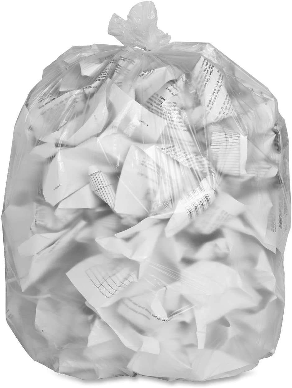 8 Gallon Trash Bags - 150 Count Small to Medium Clear Plastic Garbage Bags | 24
