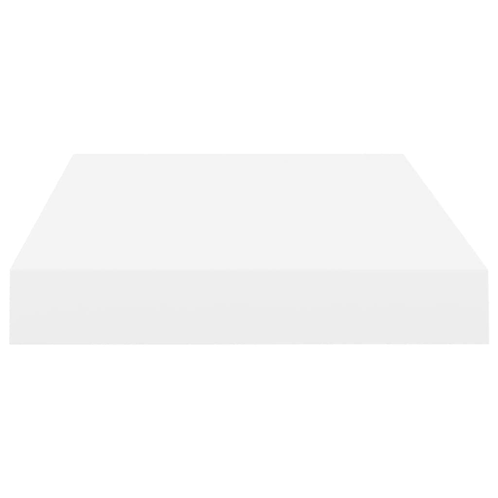 Floating Wall Shelves Set of 4 - White MDF Wall Mounted Shelves 15.7