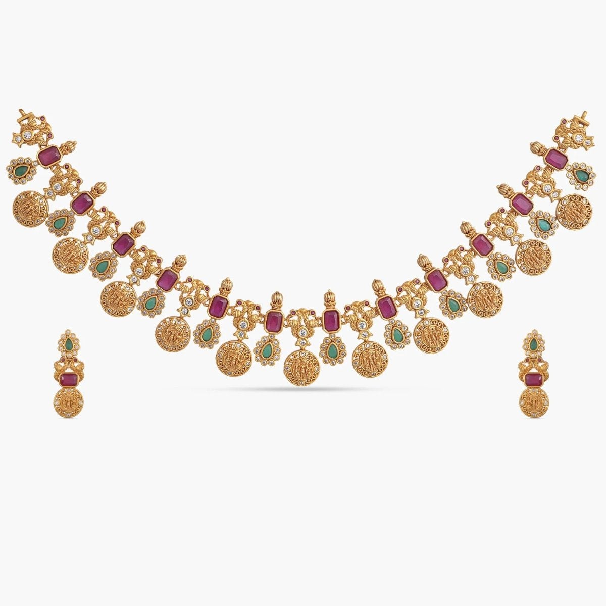 Mahika Antique Necklace Set - Vintage Jewelry for Women, Elegant Bridal & Party Necklace - Perfect for Weddings, Evening Events & Special Occasions
