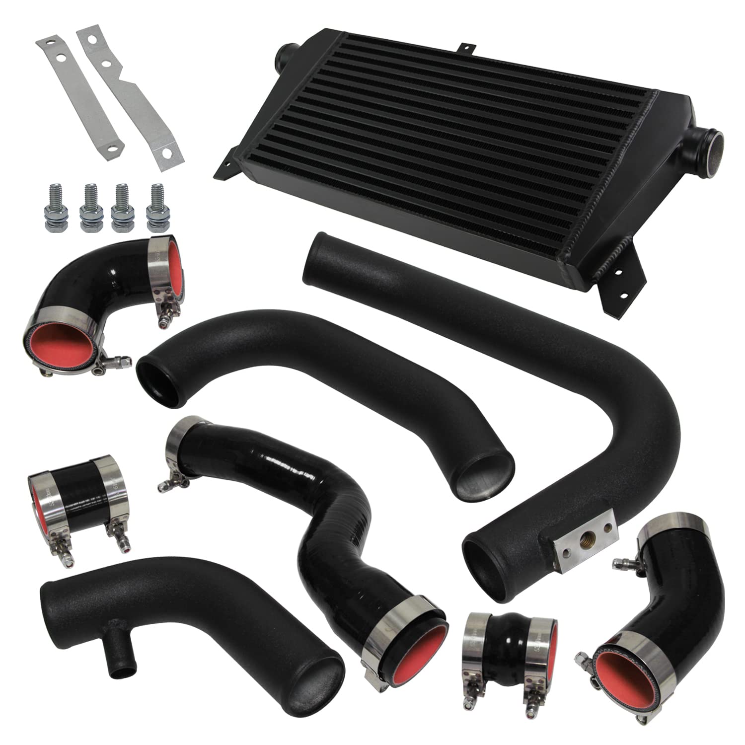 High-Performance Front Mount Intercooler & Pipe Kit for Audi A4 1.8T Turbo B6 Quattro (2002-2006) - Black | Boost Cooling Efficiency for Street Racing & Performance Tuning