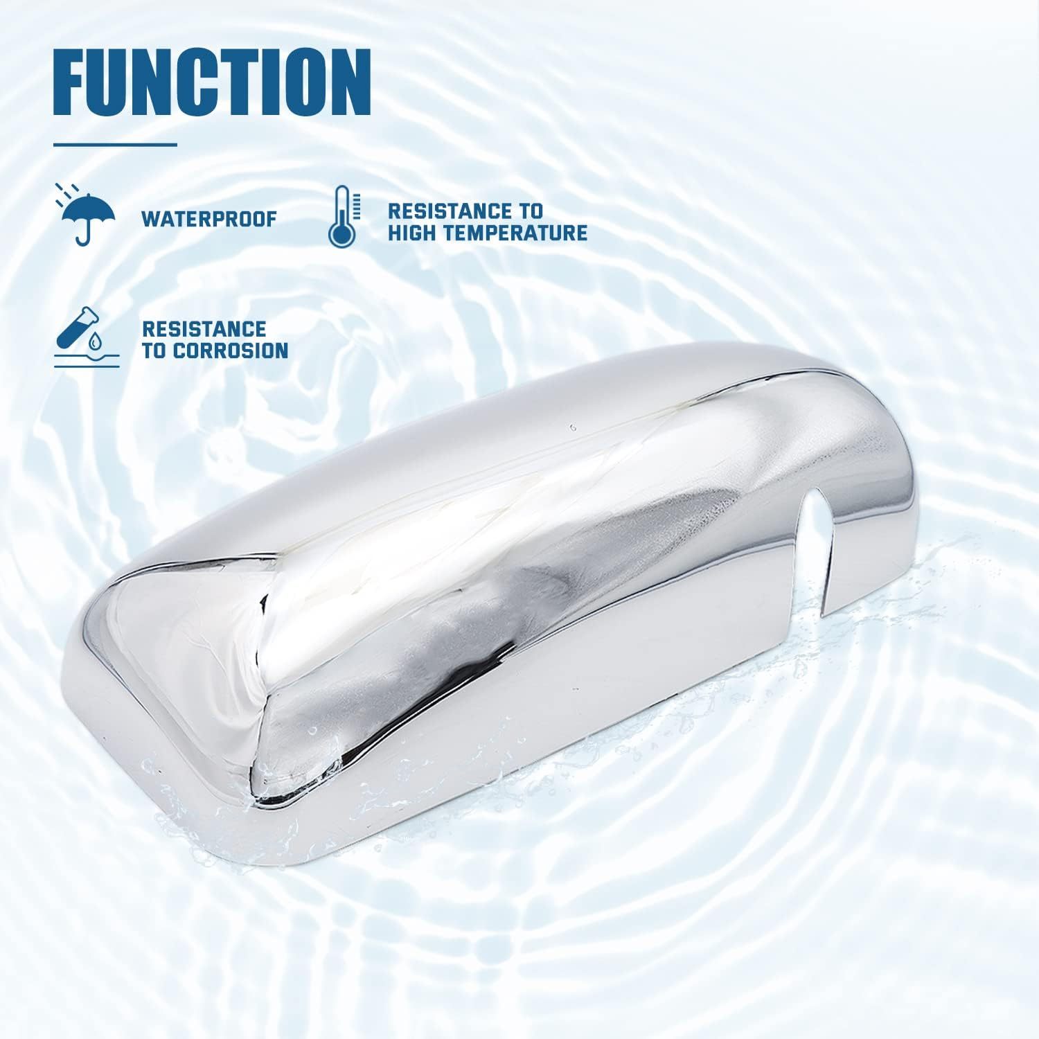 Chrome Door Mirror Covers for Kenworth T660 T370 T440 T470 T800 T600 Trucks - Left & Right Side Mirror Covers (Driver & Passenger) - Durable Replacement Parts for Improved Visibility & Style