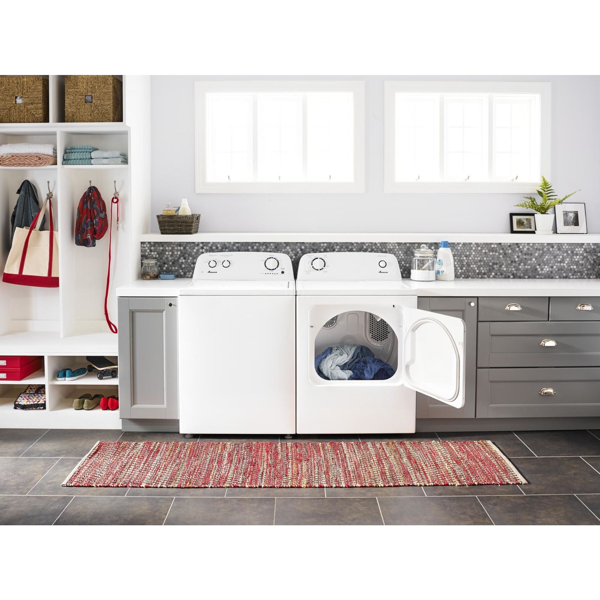 Amana NGD4655EW White Gas Dryer - High Efficiency, Large Capacity for Laundry Rooms & Homes