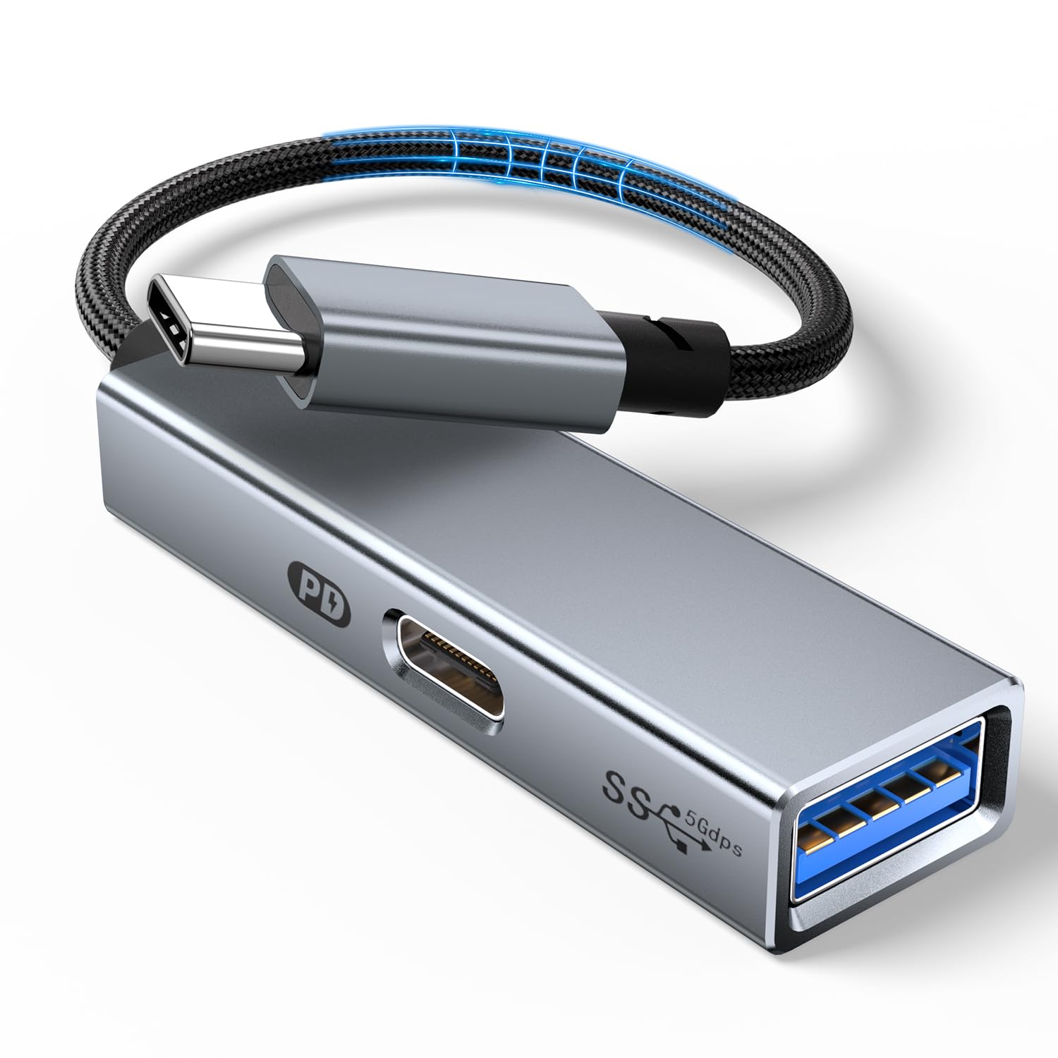 2-in-1 USB C to USB 3.0 OTG Adapter with 60W PD Charging - Compatible with iPhone 15/15 Pro, iPad Pro, MacBook Pro/Air, Galaxy S24/S23, Chromecast with Google TV, Pixel 8 - Fast Data Transfer & Simultaneous Charging for Work, Travel & Home Entertainment
