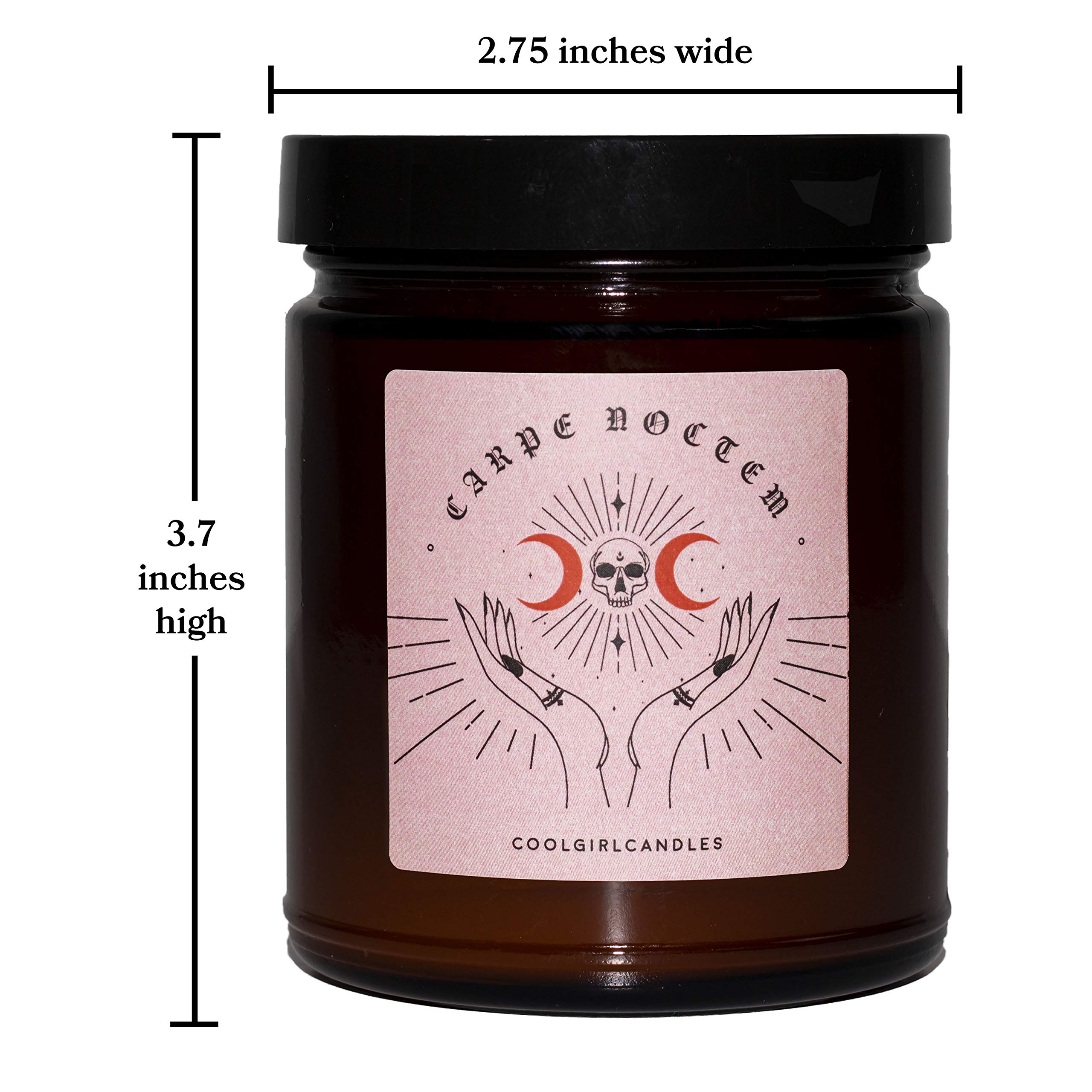 Luxury Masculine Scented Candle - Carpe Noctem with Bergamot, Black Pepper & Lavender | 9oz Coconut Soy Wax Candle (55 Hour Burn Time) | Strong Home Fragrance for Dark Academia Decor | Perfect for Bedroom, Office & Cozy Evenings