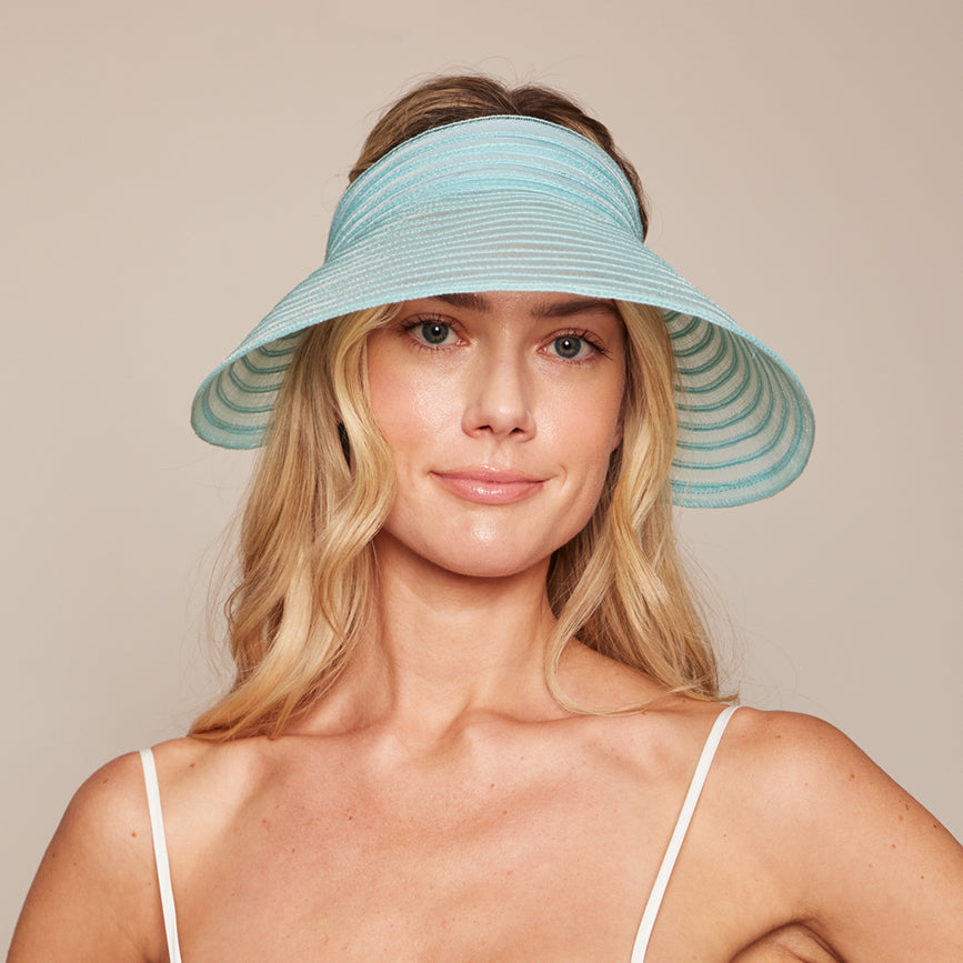 Trixie Packable Horsehair Visor for Women - Stylish Sun Hat for Outdoor Activities, Beach, Golf & Travel