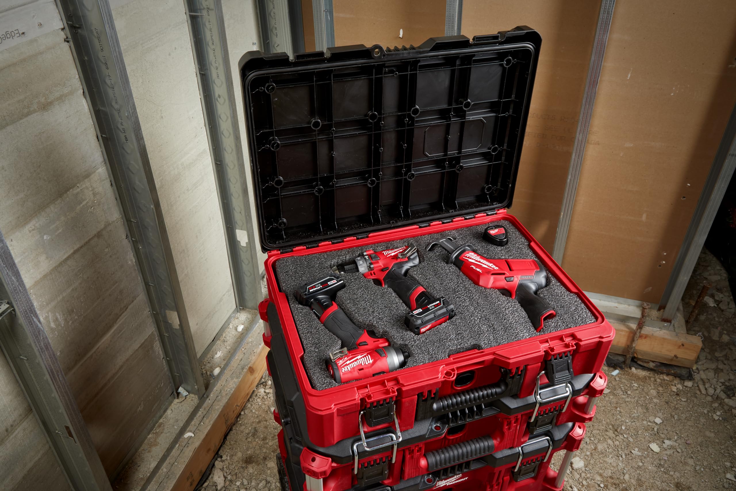 Milwaukee 48-22-8450 PACKOUT Customizable Foam Insert Tool Case - Heavy-Duty Storage for Power Tools, Hand Tools & Equipment - Perfect for Job Sites, Workshops & Professional Contractors