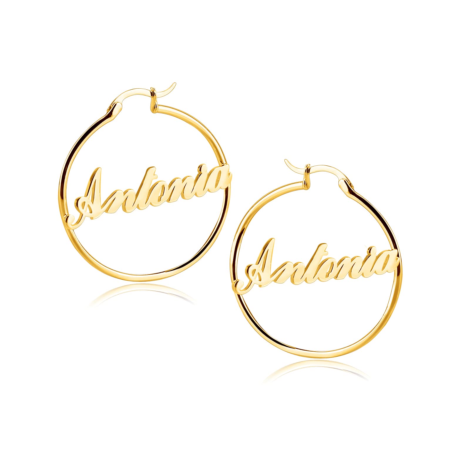 Personalized Sterling Silver Name Earrings - Round Hoop Letter Studs for Women & Girls | Hip Hop Jewelry Gift for Birthdays, Anniversaries & Everyday Wear