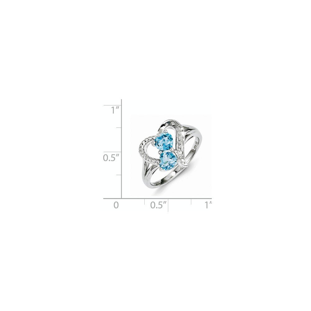 925 Sterling Silver Blue Topaz & Diamond Engagement Ring (1.17ct) - Elegant Wedding Jewelry for Proposals, Anniversaries & Special Occasions