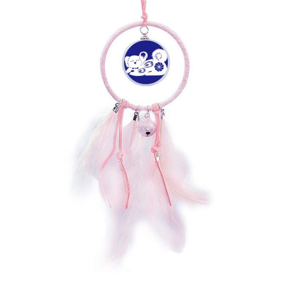 Chinese Zodiac Year of the Dog Dream Catcher with Small Bells - Handmade Animal Pattern Wall Hanging for Bedroom, Nursery & Home Decor - Perfect for Feng Shui, Gifts & Spiritual Healing