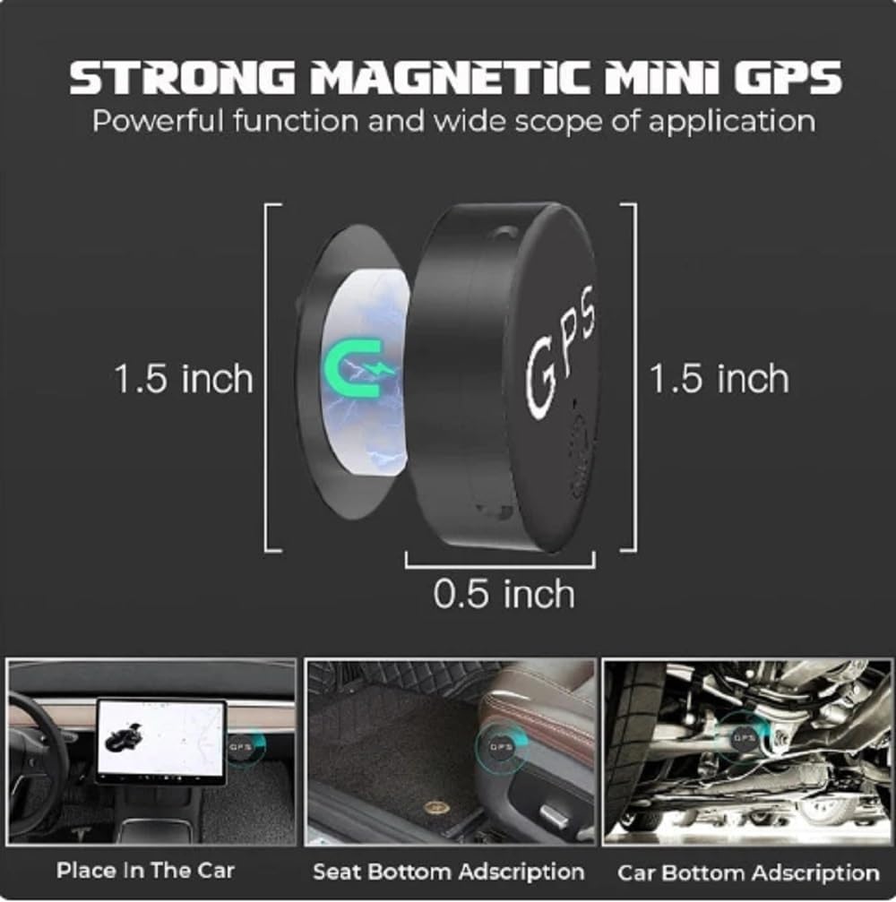 Oveallgo™ Prox Mini Magnetic GPS Tracker - 3 Pack Black | Waterproof Real-Time Tracking Device for Kids, Cars, Luggage, Pets & Elderly | Portable Anti-Loss Locator for Travel, Hiking & Outdoor Activities