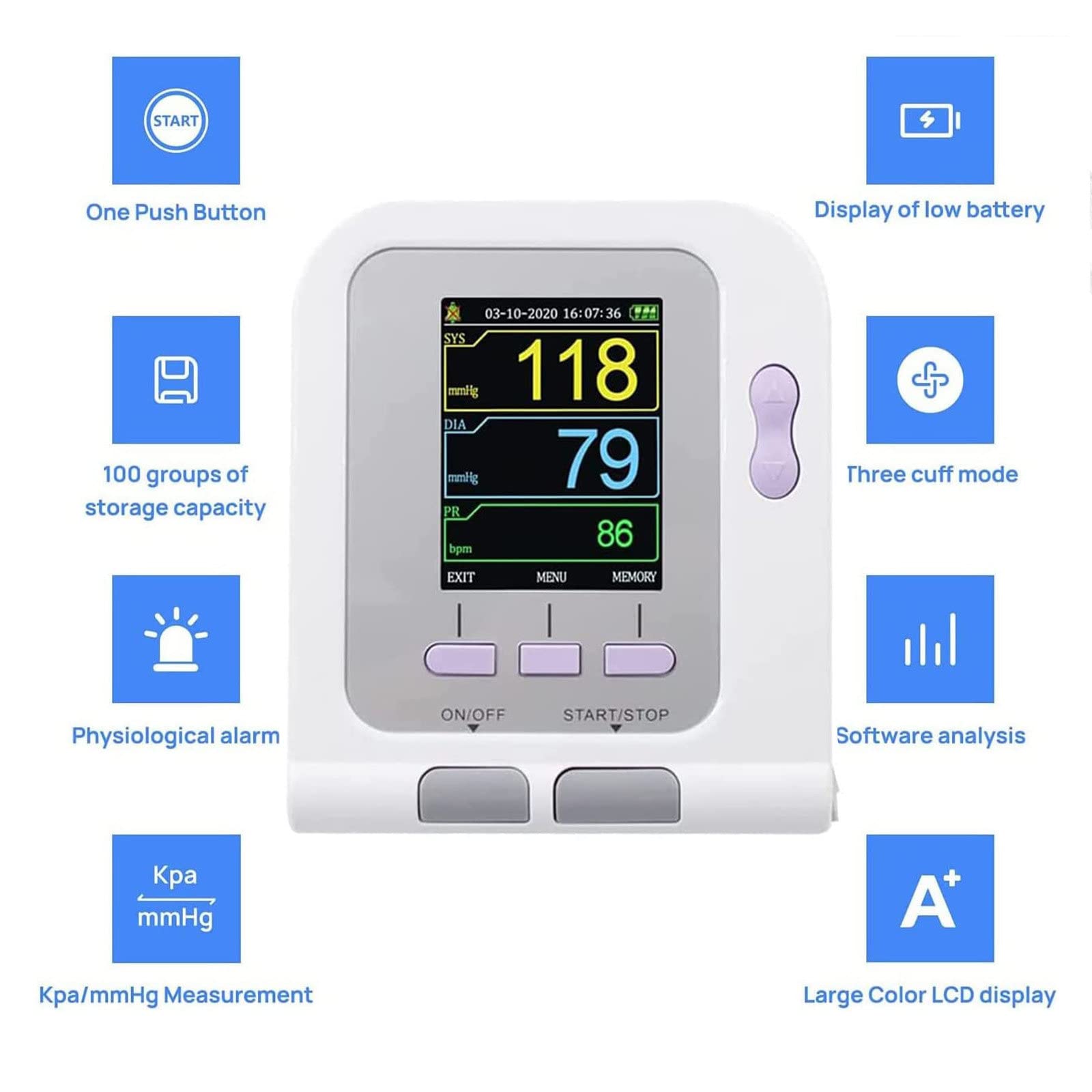 08A-Vet Digital Veterinary Blood Pressure Monitor - Automatic Upper Arm BP Monitor for Dogs, Cats & Pets | Accurate Animal Care Equipment with 3 Cuffs | Perfect for Vet Clinics, Home Pet Care & Emergency Use