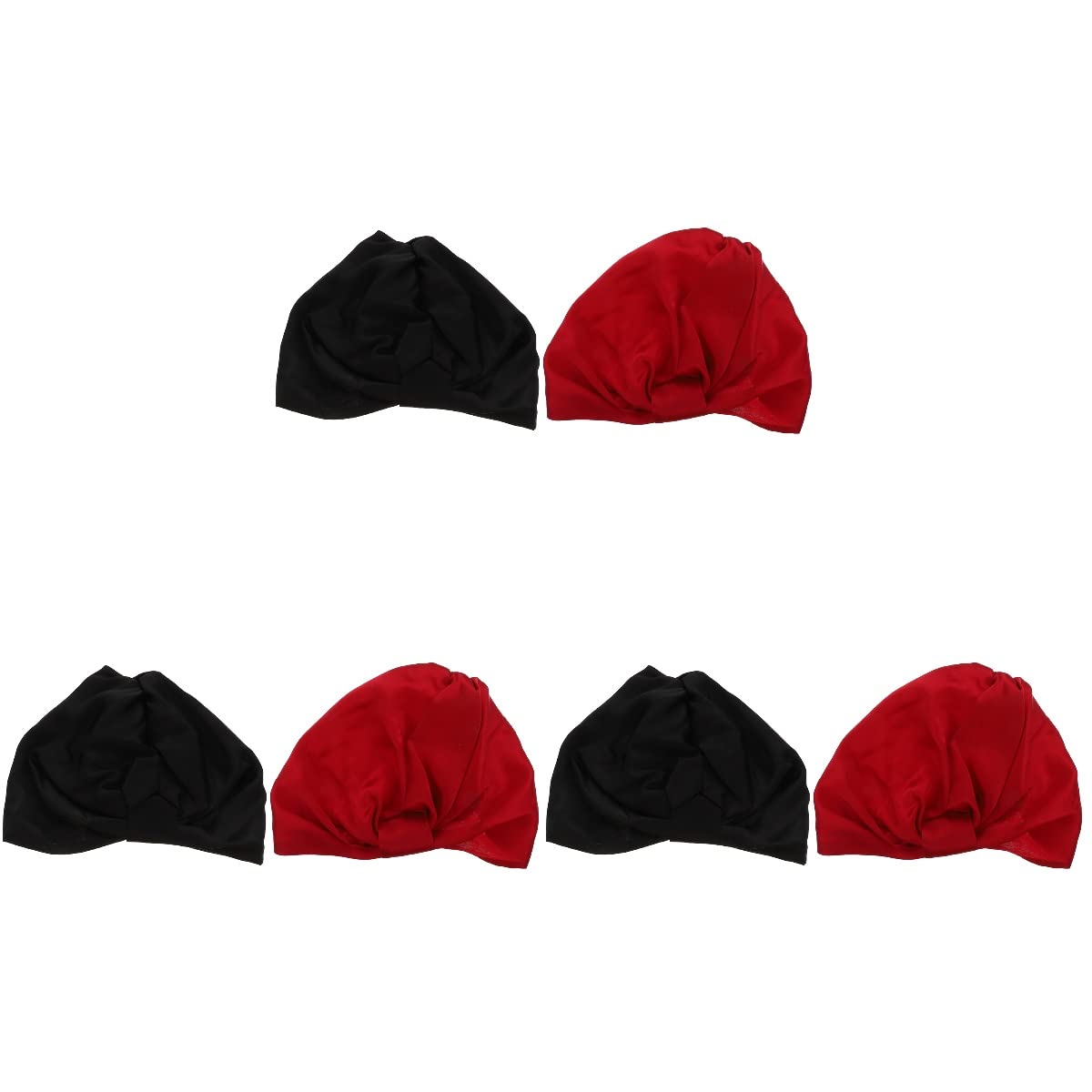 DOITOOL 6 Pack Shower Caps for Women - Waterproof Bathing & Hairdressing Shower Hats (Black & Red) - Perfect for Swimming, Spa, Salon & Home Hair Care