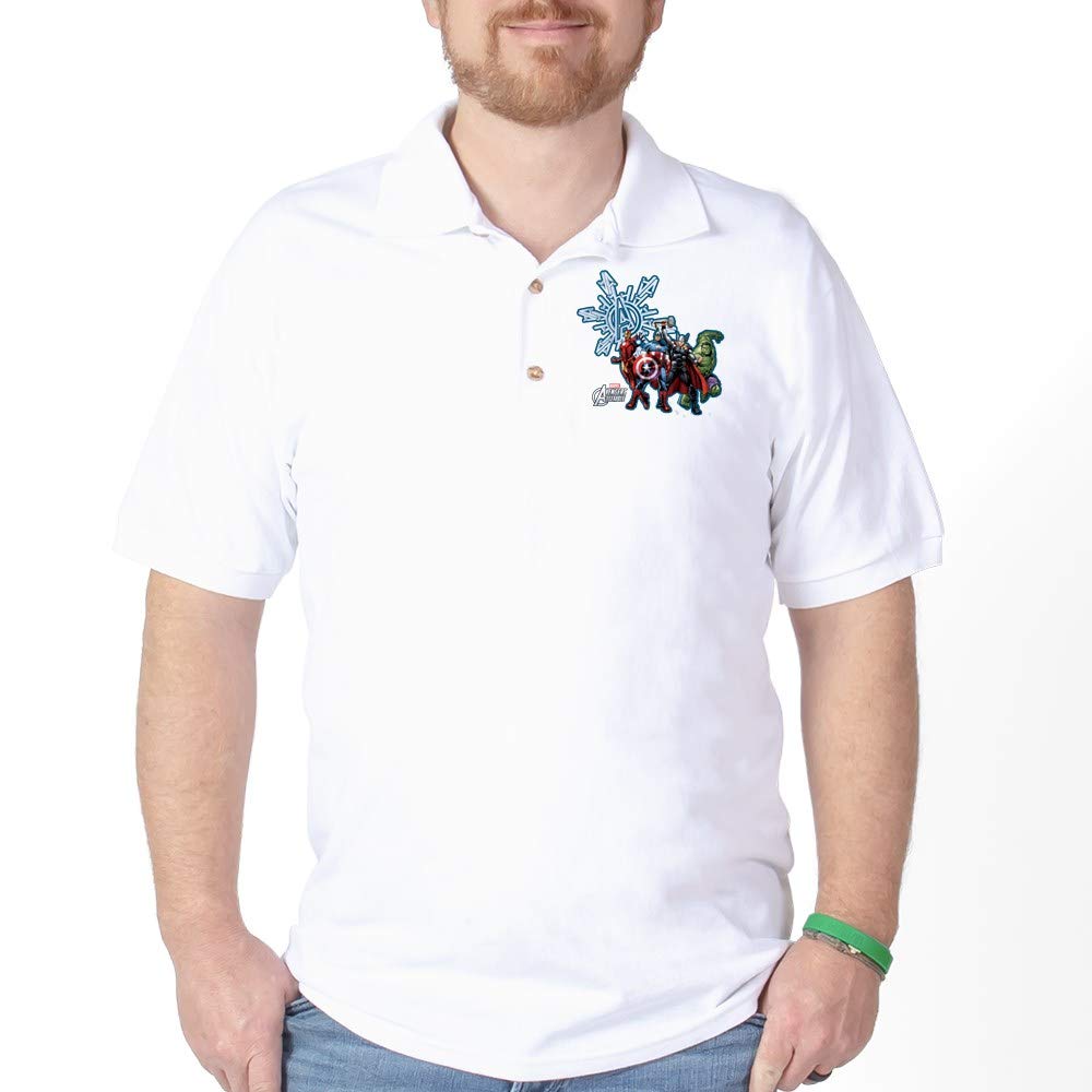 Avengers Holiday Golf Polo Shirt - Marvel Superhero Graphic Tee for Men - Perfect for Christmas, Golf Outings & Casual Wear