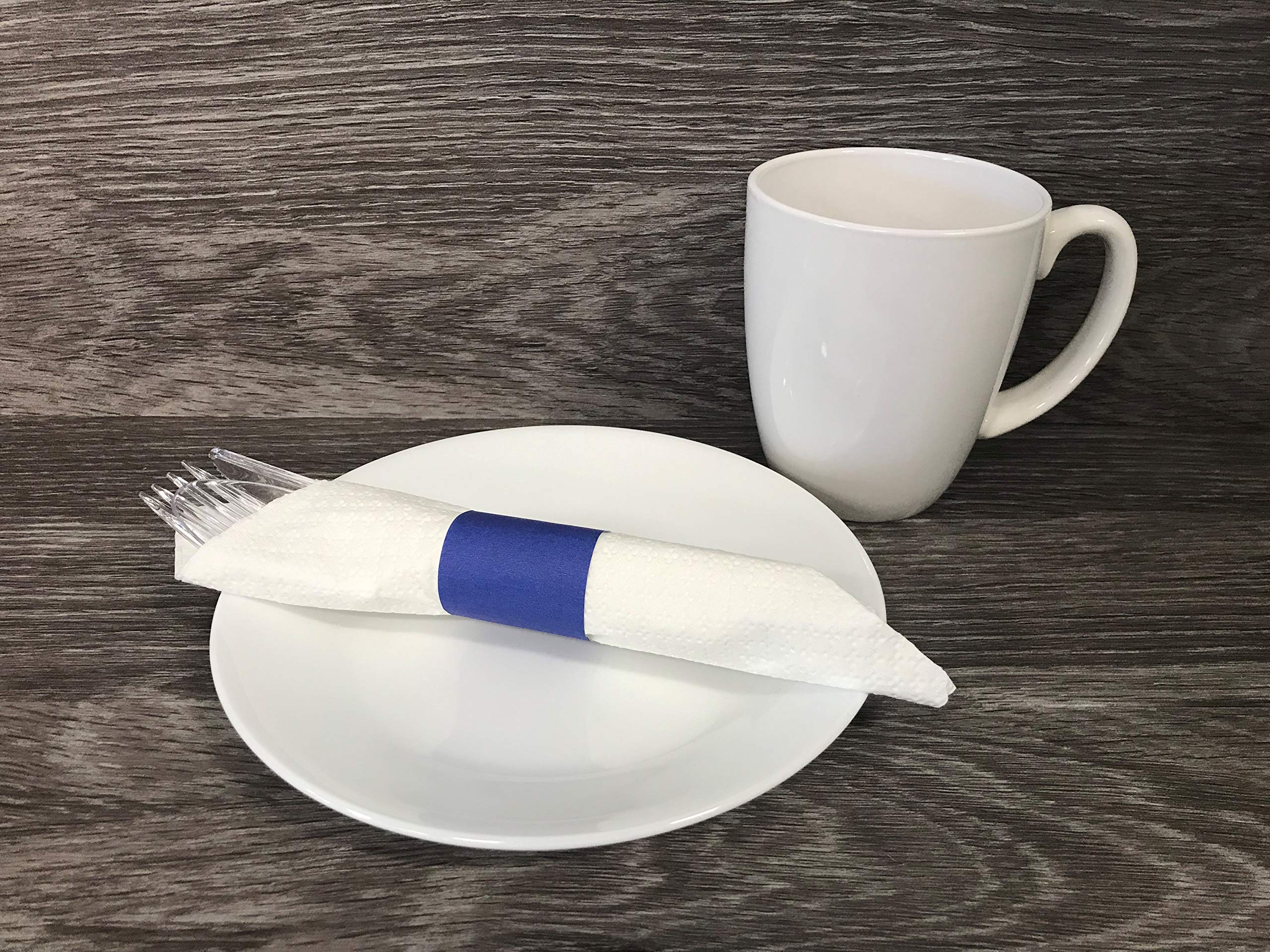 Self-Adhesive Paper Napkin Bands | Pre-Cut Disposable Napkin Rings with Safety Glue | 4.25