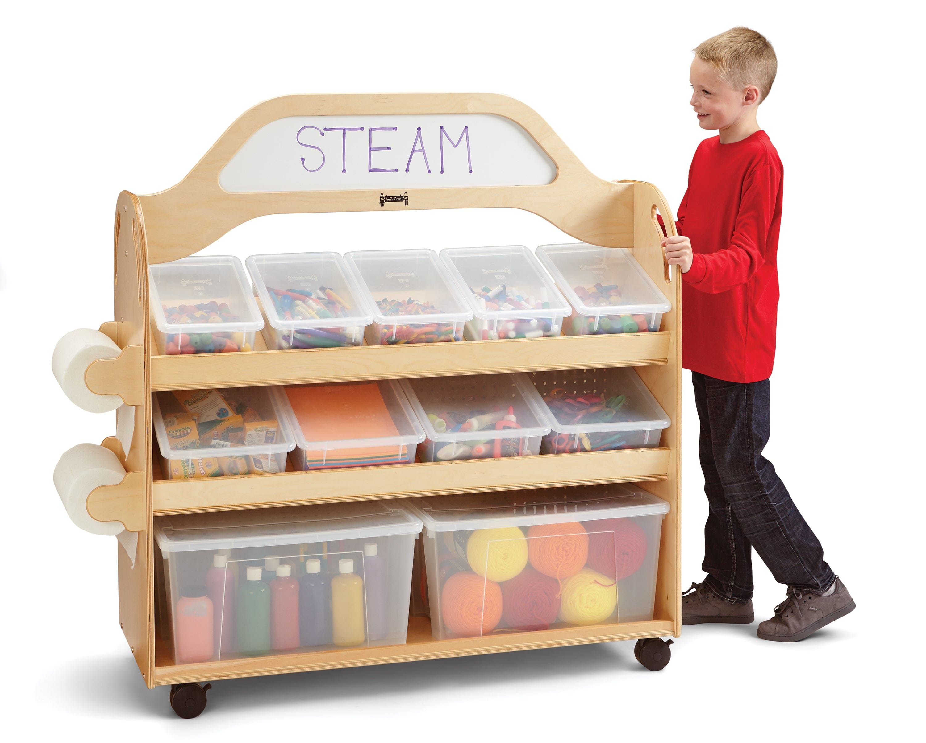 Jonti Craft STEAM Multimedia Cart - Mobile Storage Solution for Classroom & Makerspace - Ideal for STEM, Art & Tech Supplies Organization