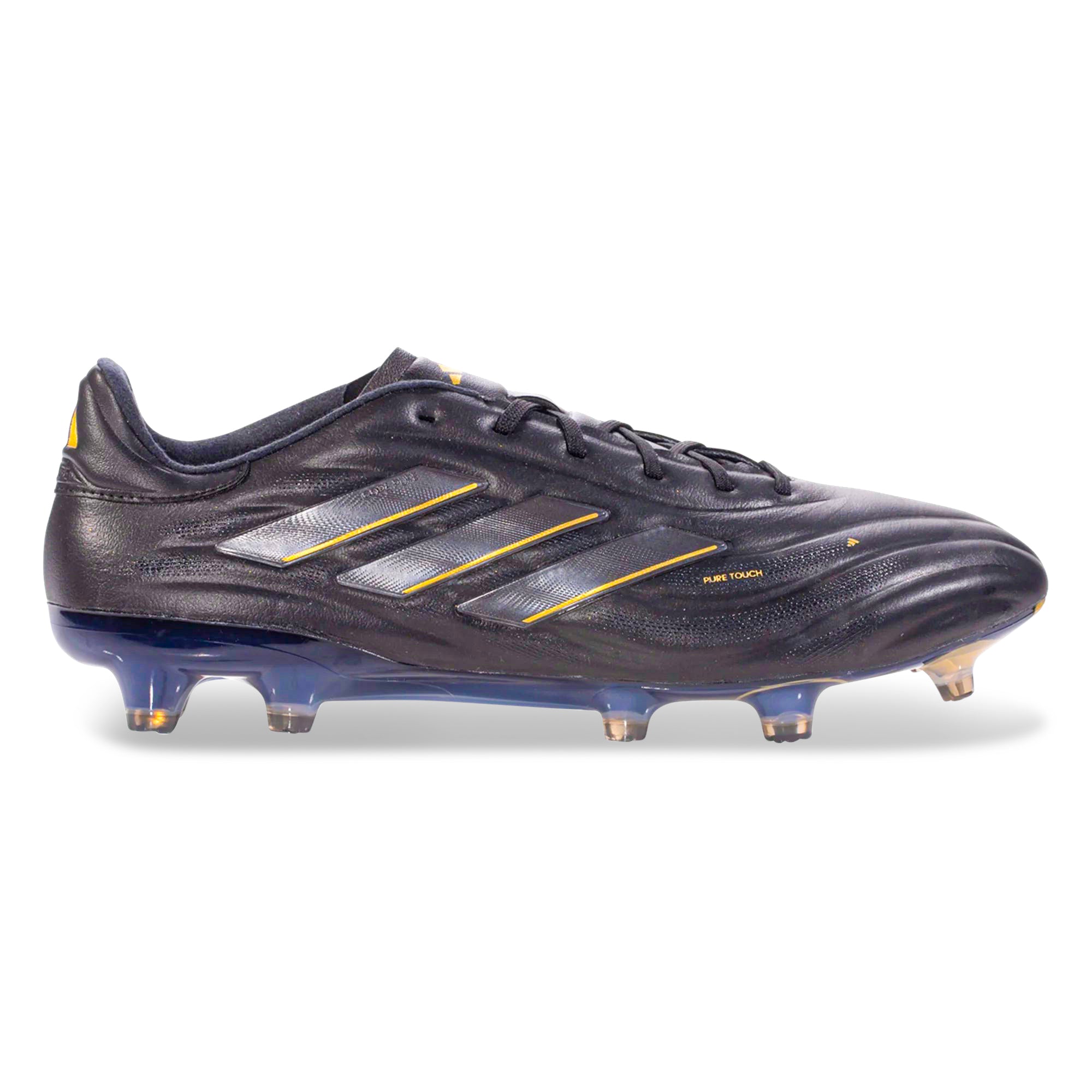 Adidas Copa Pure 2 Elite FG Soccer Cleats for Men - Core Black/Carbon/Gold Metallic - Firm Ground Football Shoes for Professional Players & Training Sessions
