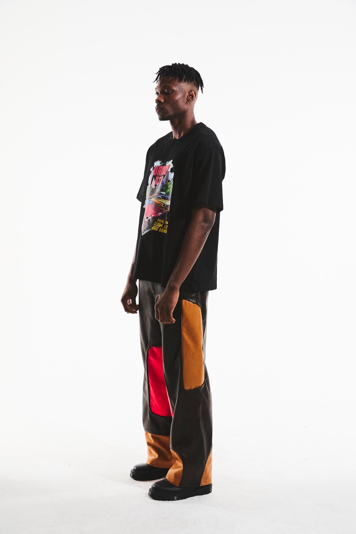 Colin Oversized Short Sleeve T-Shirt for Men | Black Slab Cars Graphic Tee | Casual Streetwear & Summer Outfit Essential