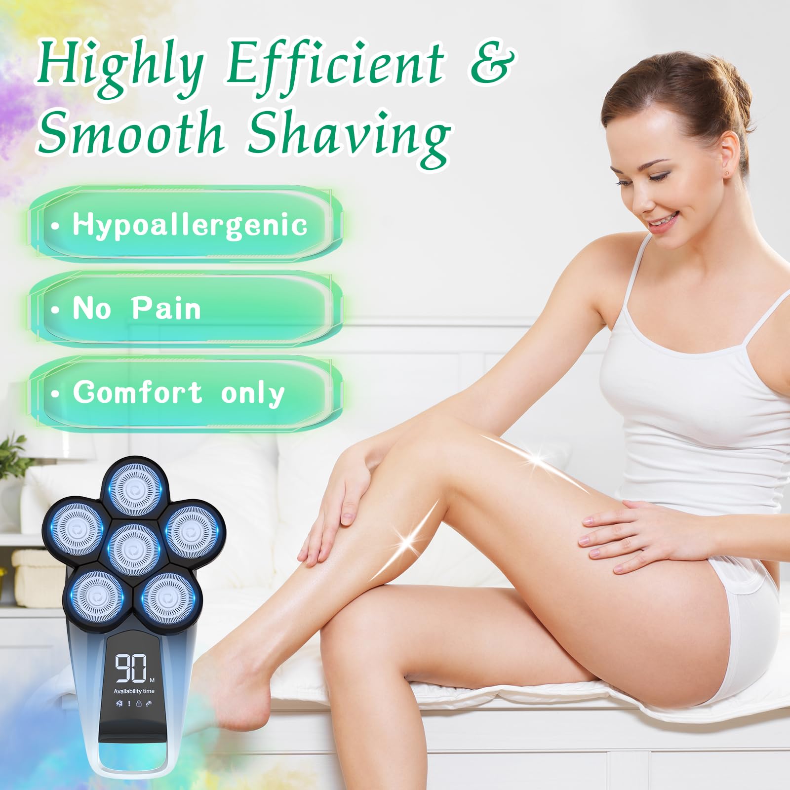 Best 6-in-1 Rechargeable Electric Razor for Women - Cordless Lady Shaver for Legs, Face, Underarms & Body Hair Removal - Smooth Shaving for Daily Use, Travel & Gym