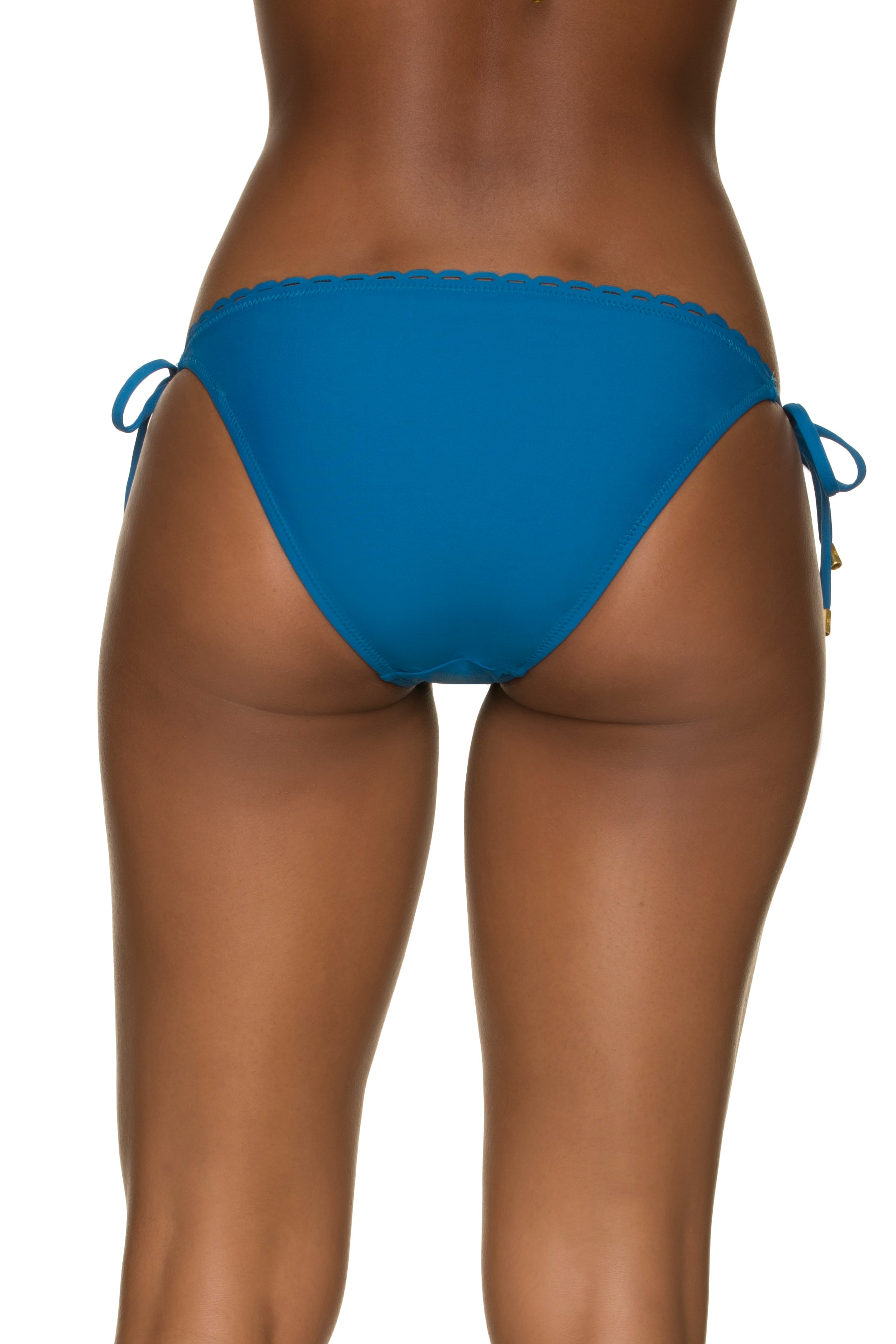 Scalloped String Bikini Bottom - Sexy High Cut Swimwear for Women | Caribbean Beach Vacation, Pool Party, Summer Getaway