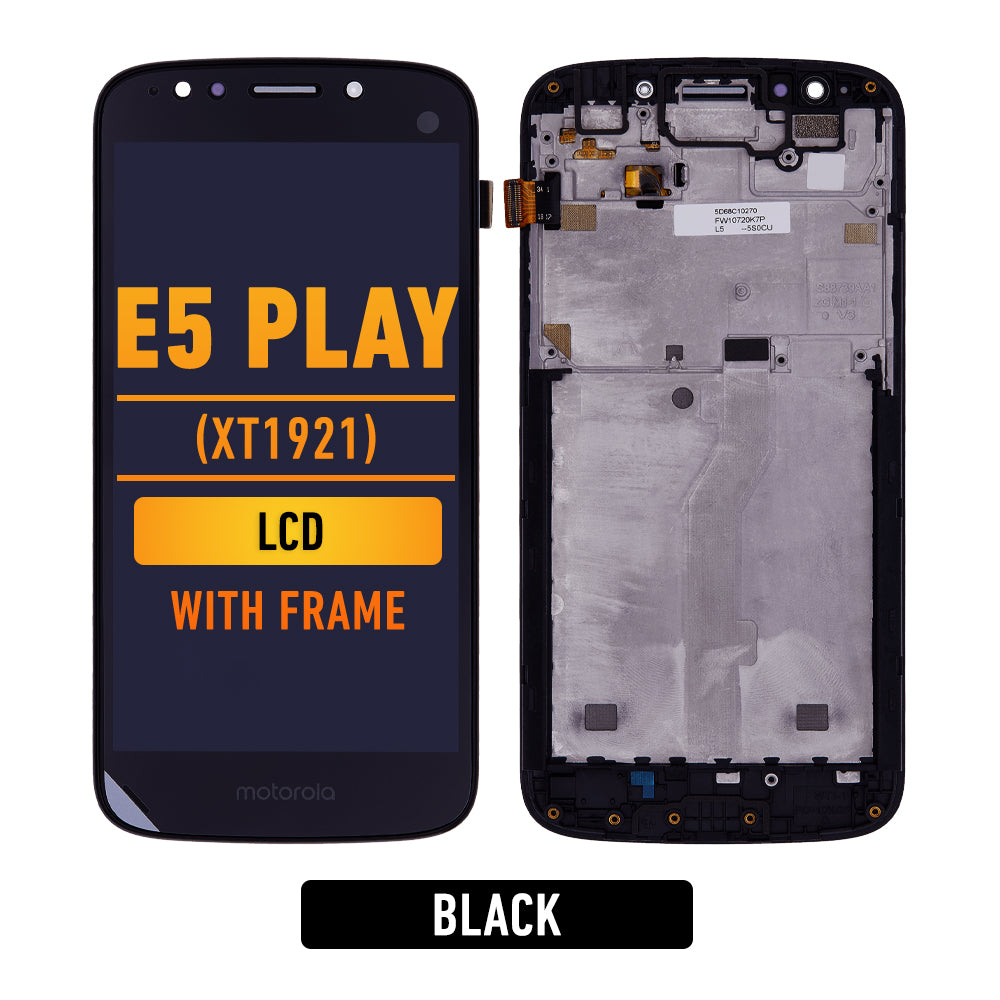 Refurbished Motorola Moto E5 Play (XT1921) LCD Screen Assembly with Frame - Black | Compatible with Moto E5 Play Smartphone | Perfect for DIY Screen Repair & Replacement