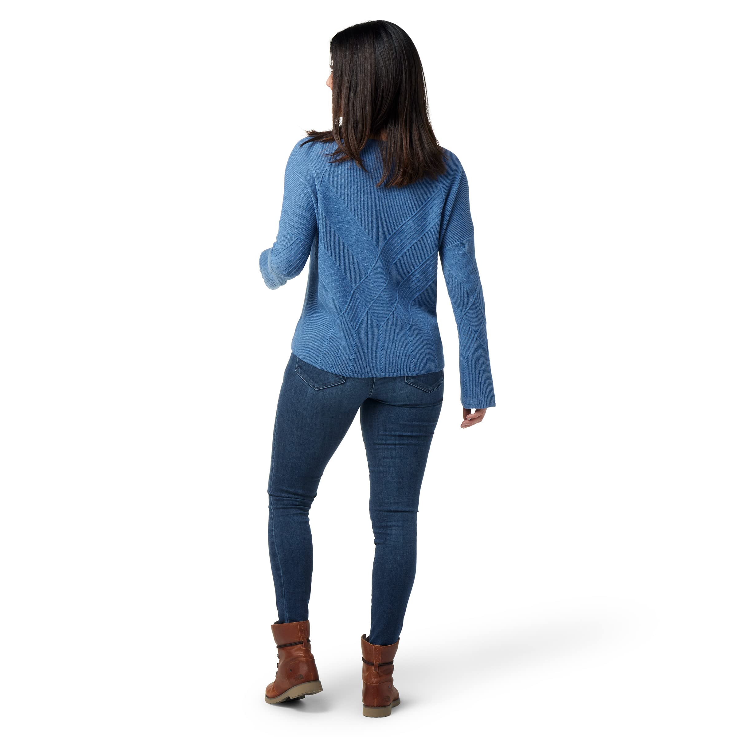 Smartwool Women's Merino Wool V-Neck Sweater - Shadow Pine Cable Knit, Regular Fit for Warmth & Comfort | Perfect for Outdoor Adventures, Casual Wear & Cold Weather Layering