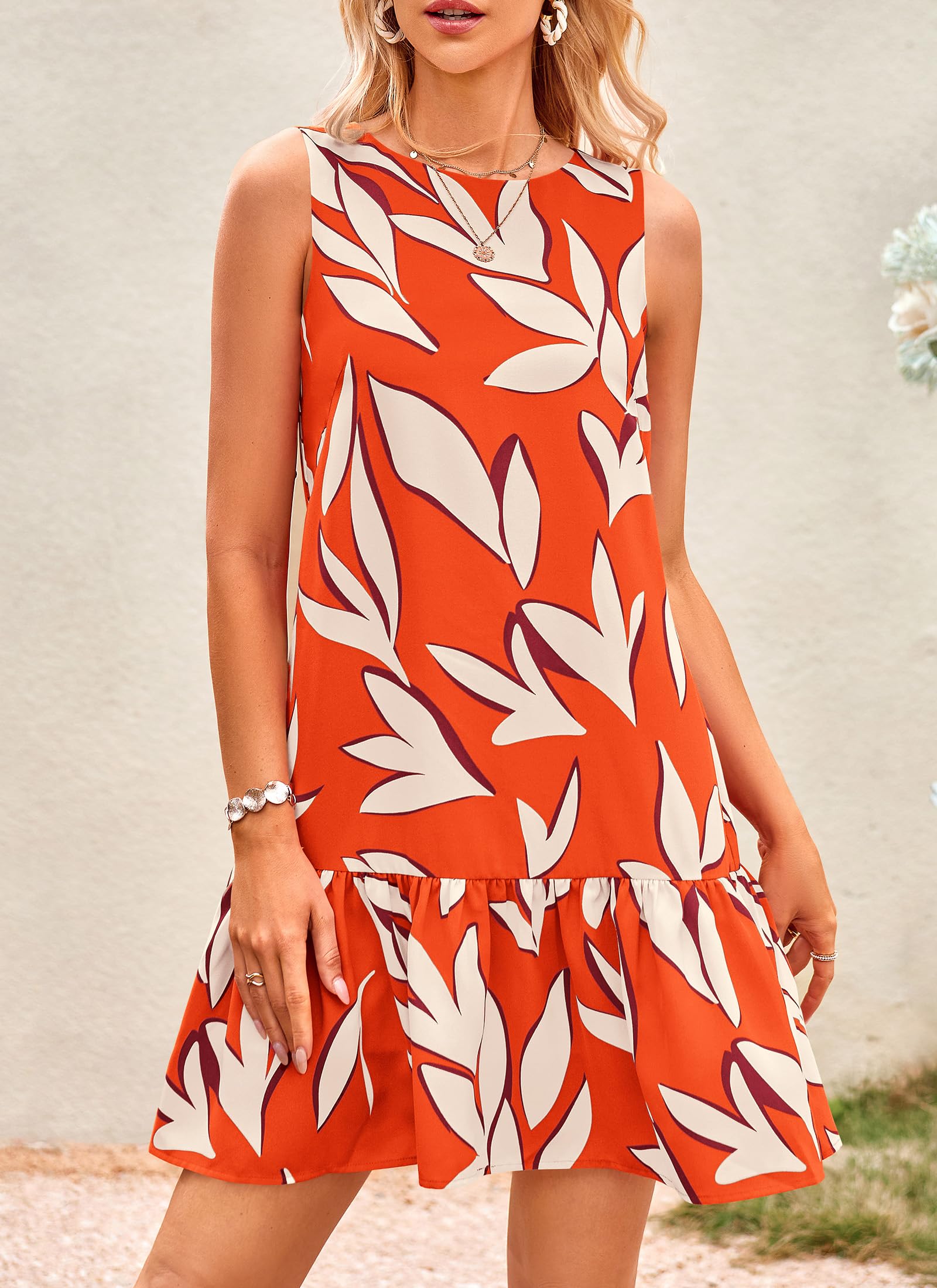 PRETTYGARDEN Women's Boho Floral Mini Dress - Sleeveless Backless Summer Sundress for Wedding Guest, Beach Vacation & Casual Outings | Perfect for Tropical Getaways, Date Nights & Pool Parties
