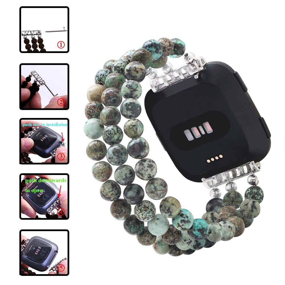 C&L Accessories Fashion Wristband - Compatible with Fitbit Versa 2/Versa/Versa Lite - Soft Silicone Replacement Band for Women & Men - Perfect for Workouts, Running & Daily Wear