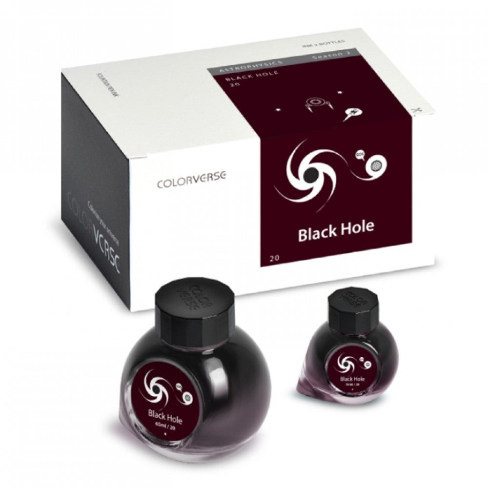 Colorverse Black Hole Fountain Pen Ink Set - 65ml + 15ml Bottles for Calligraphy, Journaling & Artistic Writing | Premium Ink for Pens, Dip Pens & Art Projects