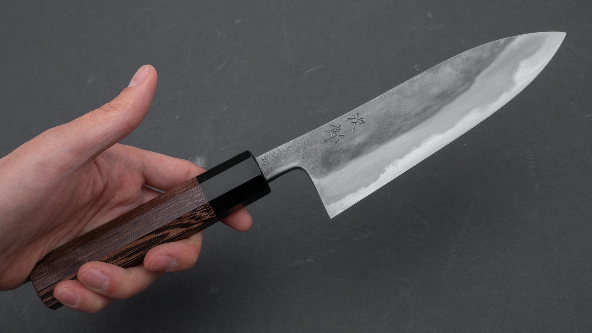 Premium Jiro Tsuchime Wa Santoku Knife 165mm - Japanese High Carbon Steel Blade with Taihei Tagayasan Handle (#062) - Perfect for Sushi, Vegetables & Meat Cutting in Professional Kitchens & Home Cooking