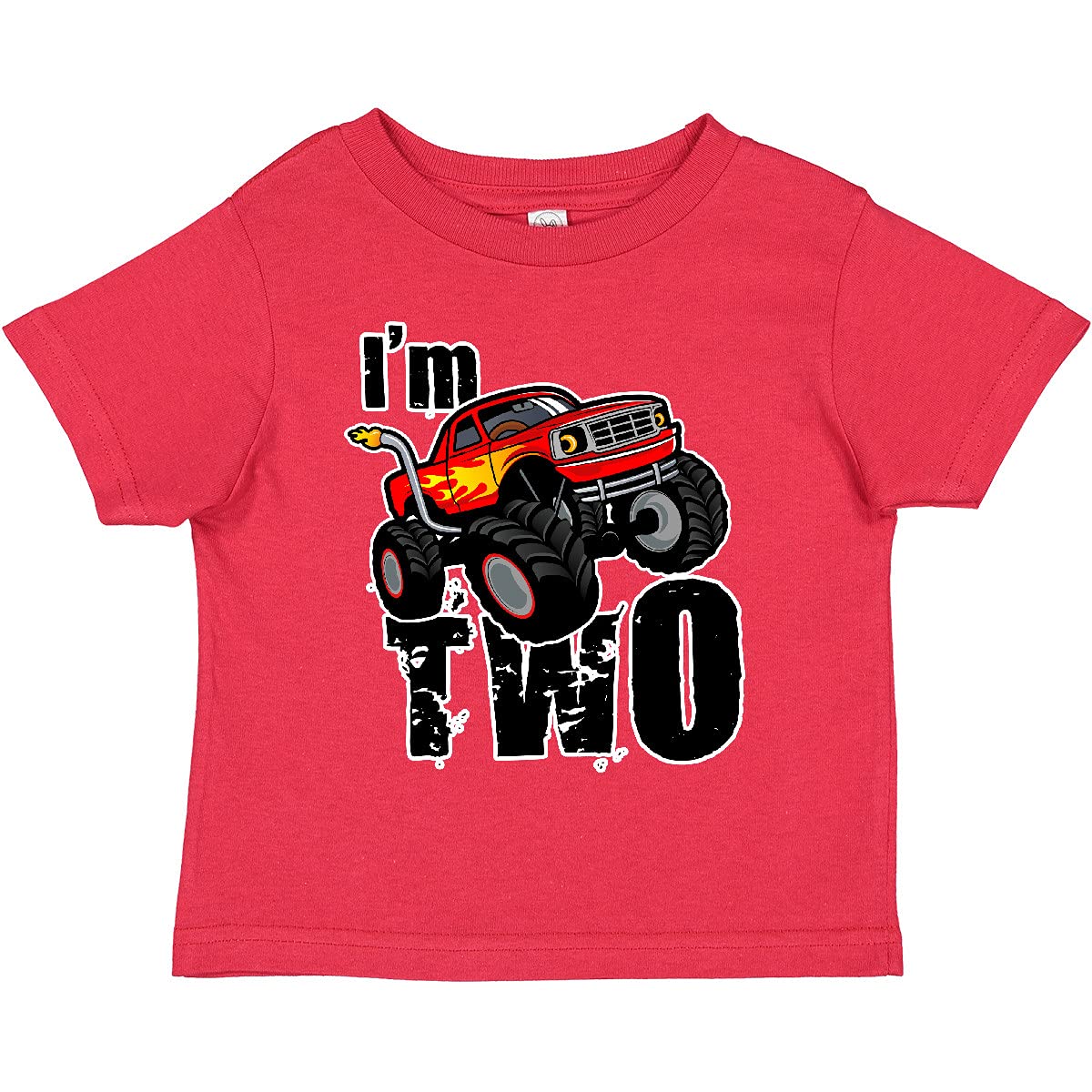 Inktastic 2nd Birthday Monster Truck Toddler T-Shirt - Cute Boys' Graphic Tee for 2 Year Old Birthday Party Outfit & Casual Playwear
