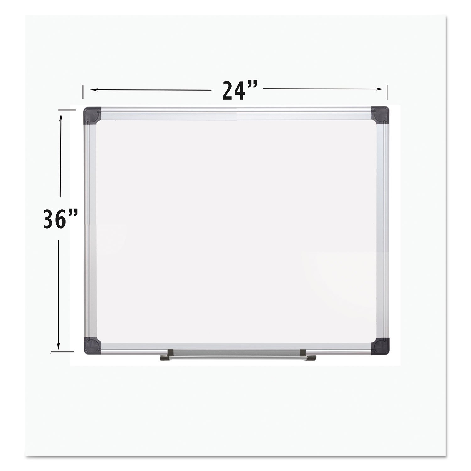 MasterVision CR0601170MV 24x36 Inch White Aluminum Framed Porcelain Dry Erase Board - Office Whiteboard, Classroom Teaching Tool, Home Organization Planner
