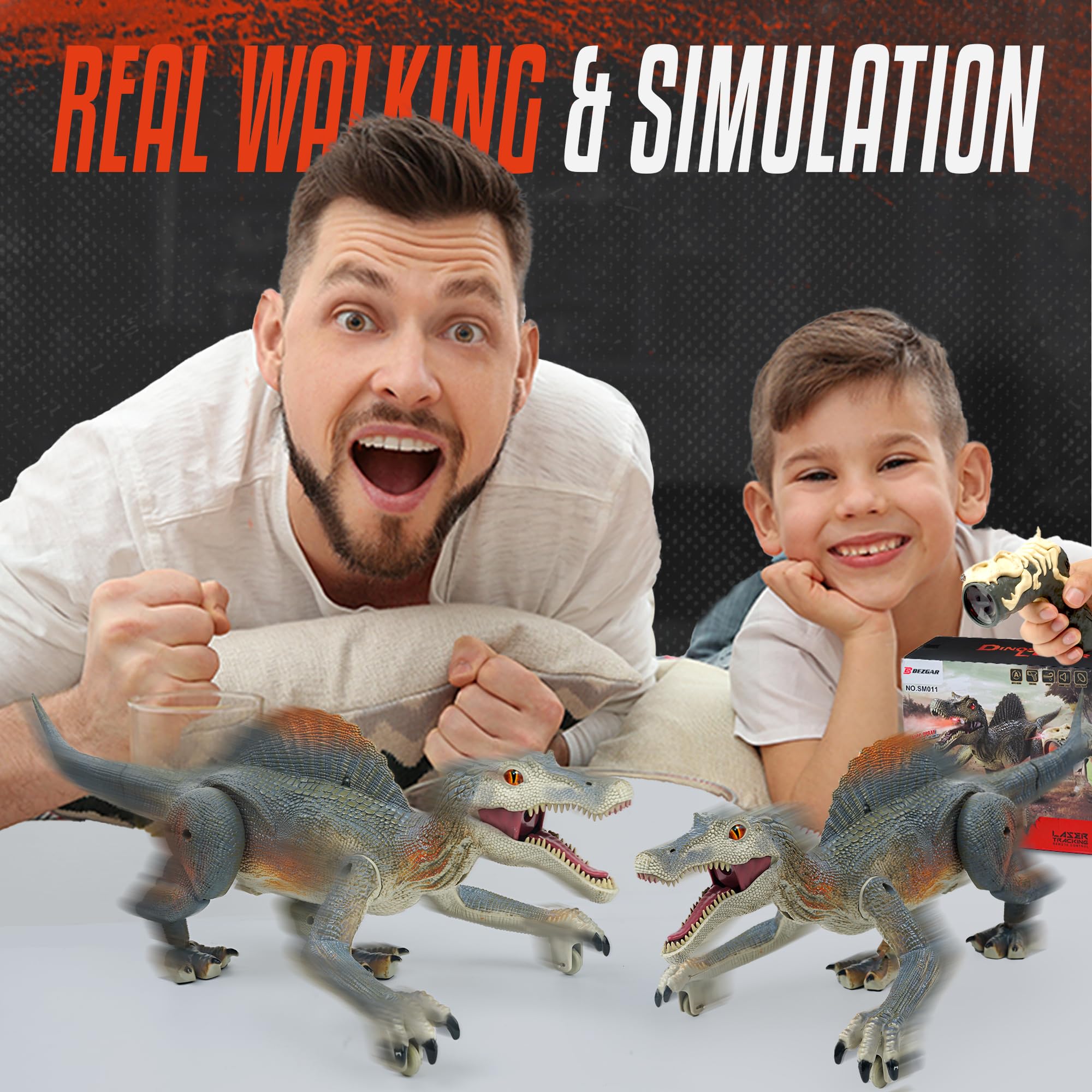 BEZGAR Remote Control Robot and Dinosaur Toy - Smart Interactive RC Robot with LED Lights & Sound Effects for Kids Ages 6-12 | Perfect for Indoor Play, Birthday Gifts & STEM Learning Activities