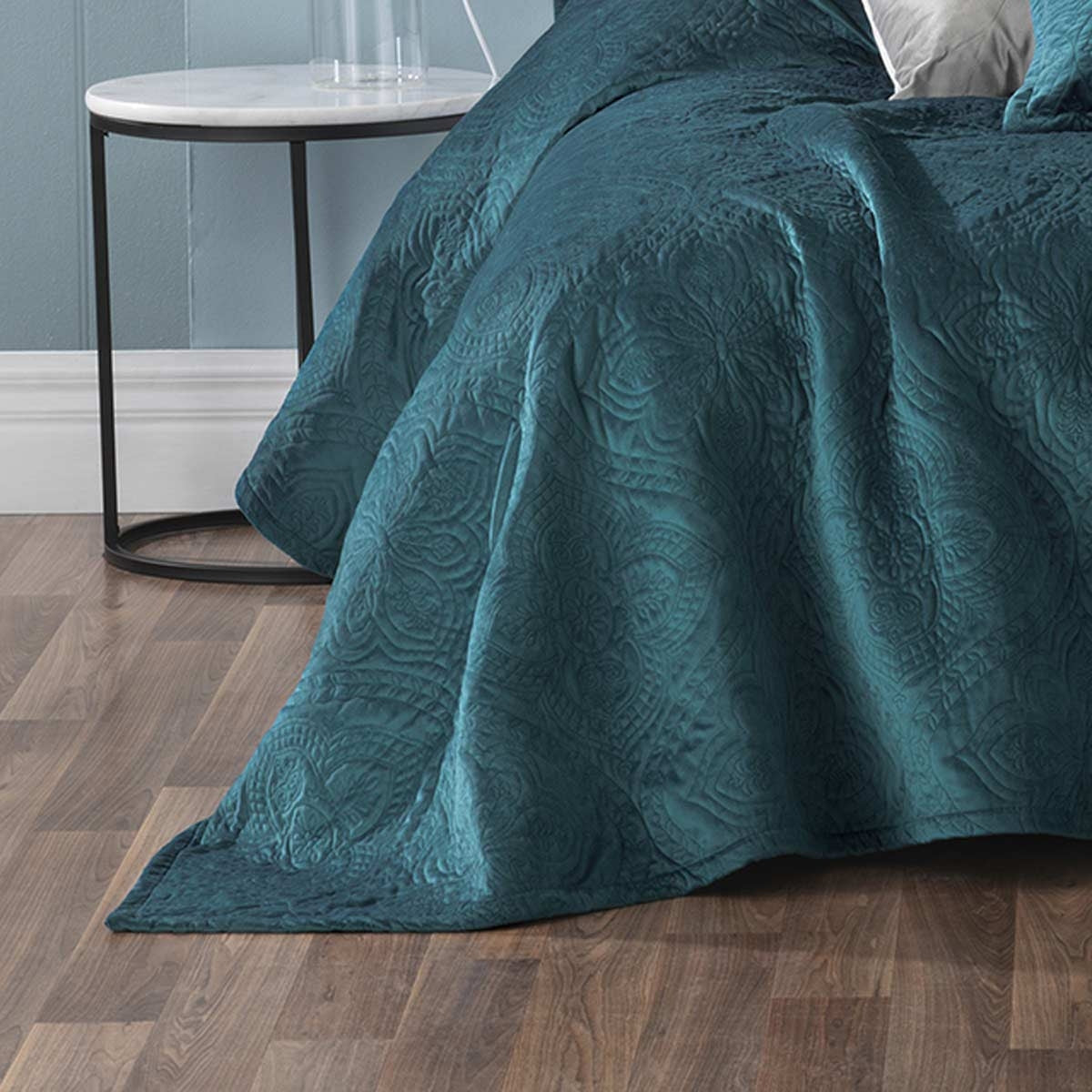 Bianca Dynasty Teal Coverlet Set - Queen & King Size - Luxury Bedding for Master Bedroom or Guest Room