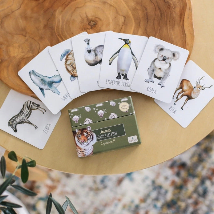Animals Snap & Go Fish - 2-in-1 Fun Card Games for Kids | Family Game Night & Travel Entertainment