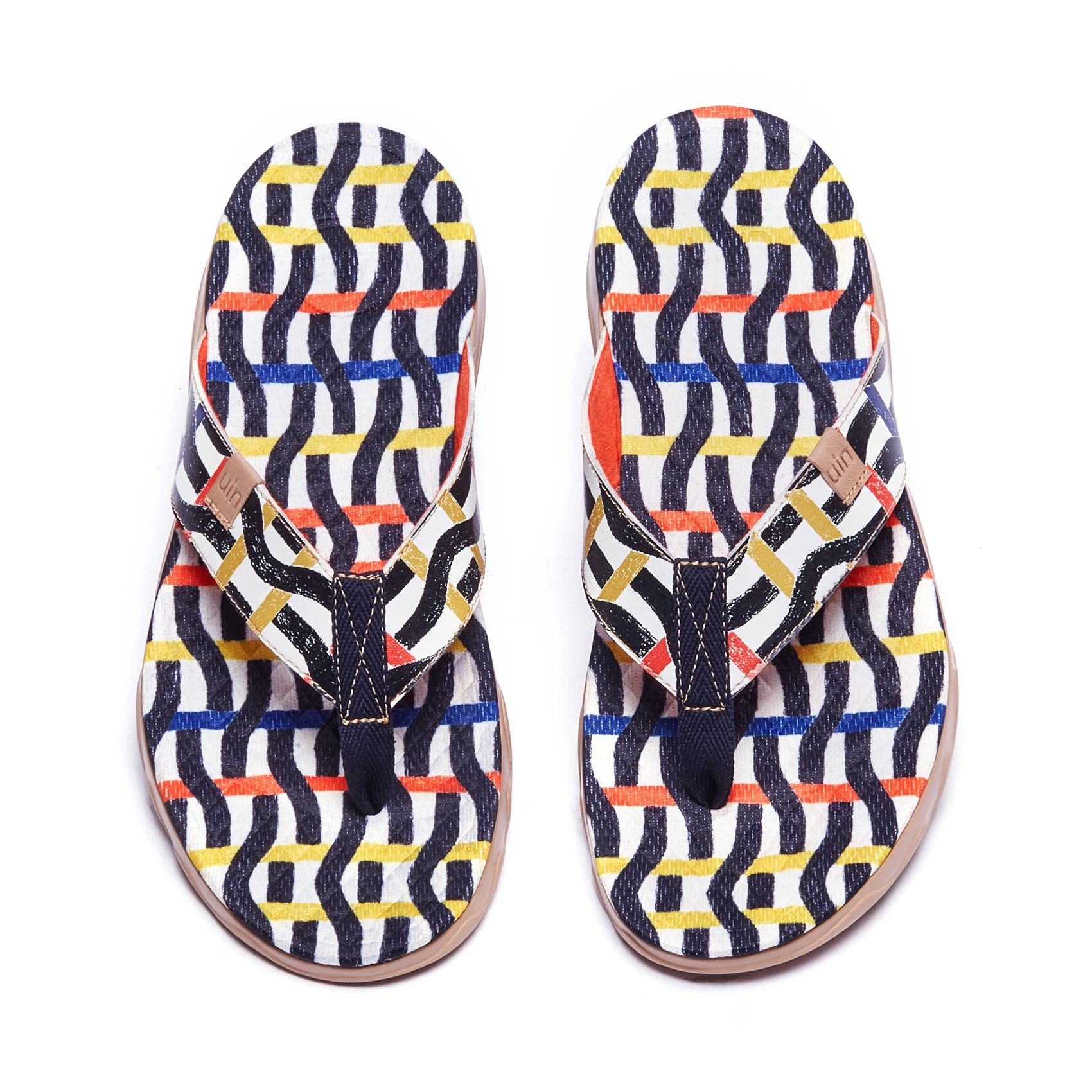 UIN Men's Flip Flops - Comfortable Beach Sandals with Artistic Painting Design | Summer Casual Thong Slippers for Travel, Poolside & Outdoor Activities
