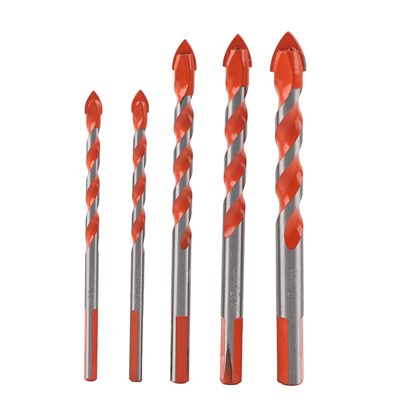 5 Pcs 6-12mm Triangular Drill Bit Set - Hard Alloy Multi-Purpose Auger Bits for Electric Drills - Perfect for Woodworking, Metal Drilling & DIY Home Projects