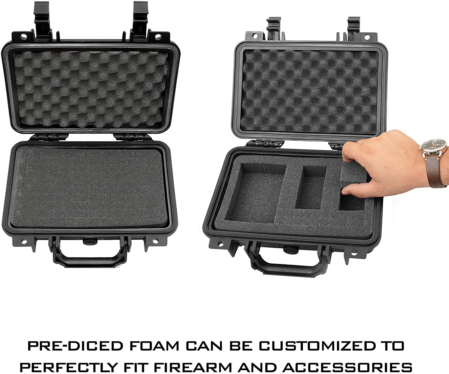 CASEMATIX 12 Hard Gun Case - Waterproof & Shockproof Pistol Case for Compact 9mm Handguns | Durable Handgun Storage for Travel, Range & Home Protection
