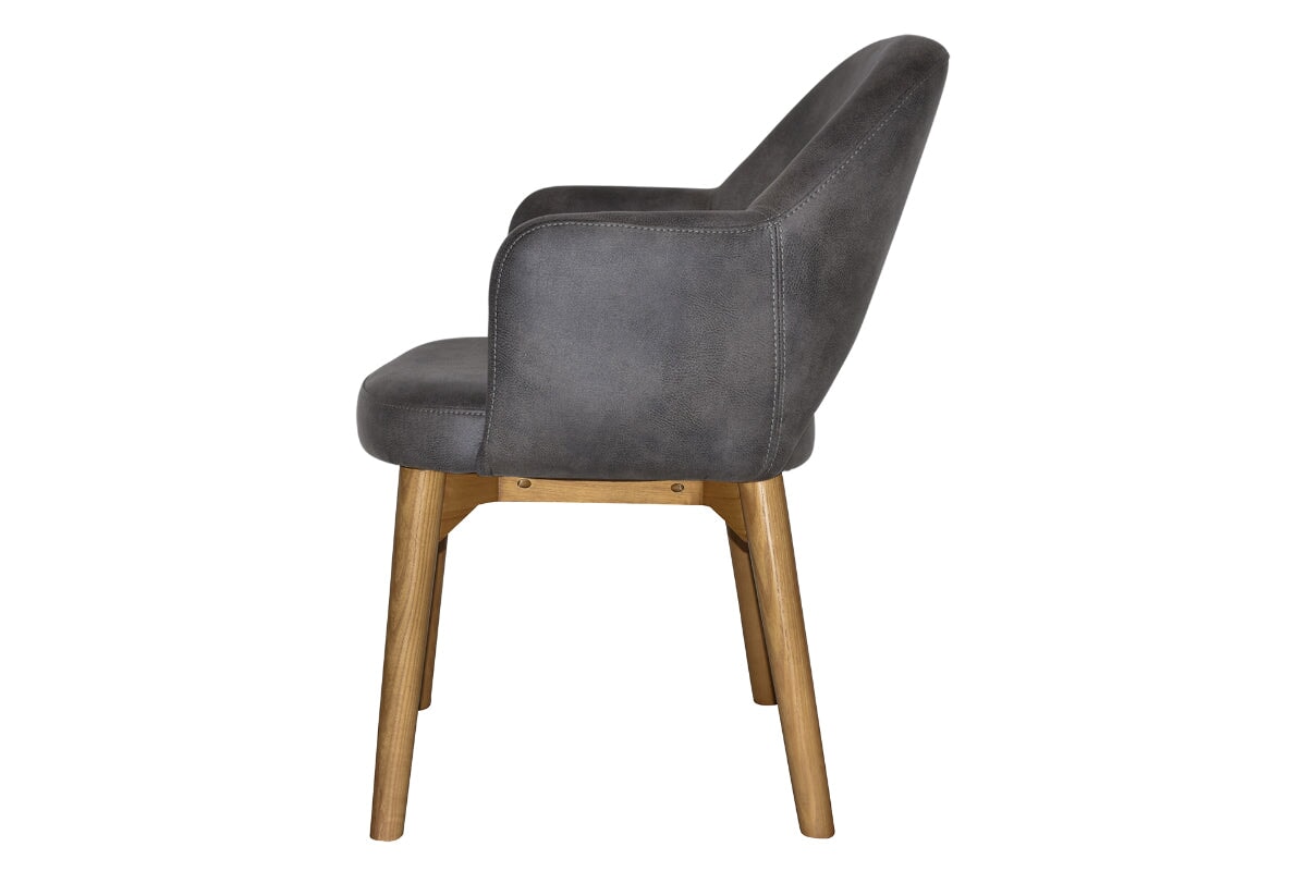 EZ Hospitality Cairo Indoor Armchair with Light Oak Timber Base - 4-Leg Modern Dining Chair for Living Room, Bedroom & Office
