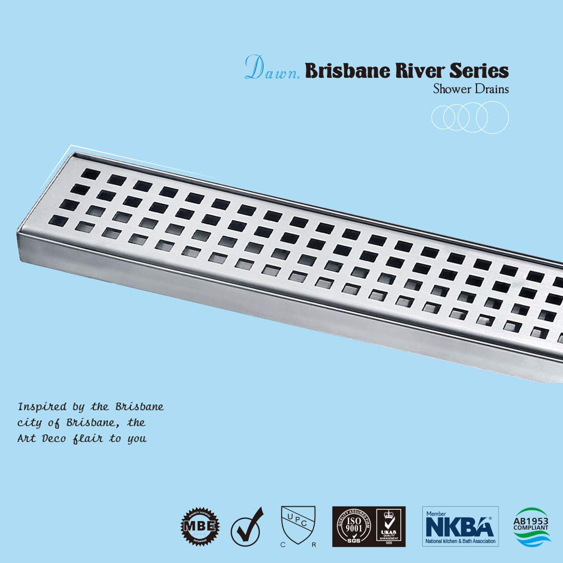 Stainless Steel Linear Shower Drain - 47 Inch Rectangle Bathroom Floor Drain with Hair Strainer | Durable & Rustproof Shower Drain Outlet for Modern Bathroom Design